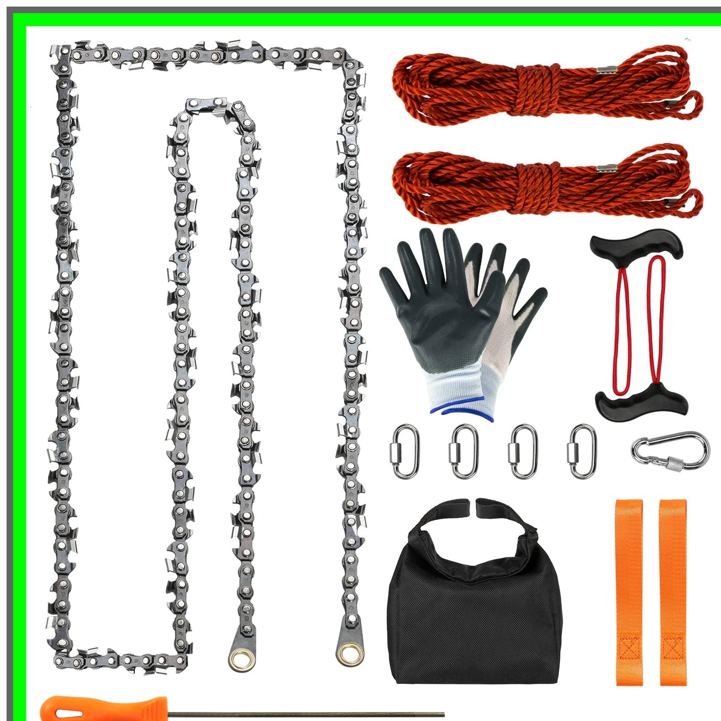 High Limb Rope Saw Kit with 70 Sharp Teeth and 46 Feet of Durable Rope
