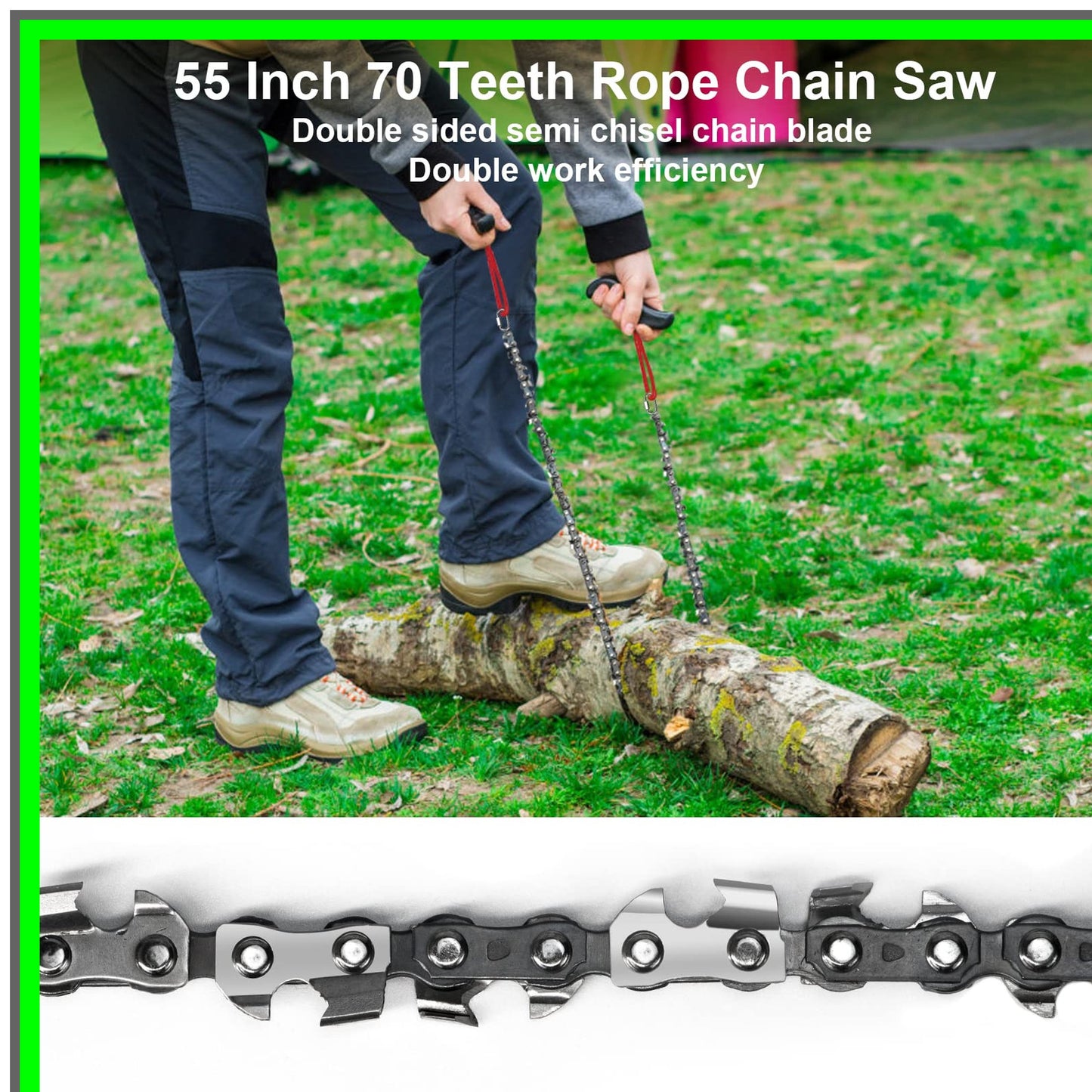 High Limb Rope Saw Kit with 70 Sharp Teeth and 46 Feet of Durable Rope