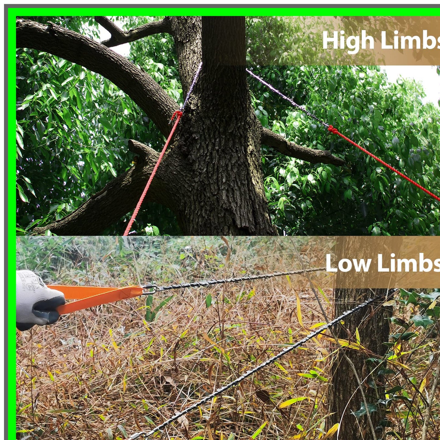 High Limb Rope Saw Kit with 70 Sharp Teeth and 46 Feet of Durable Rope
