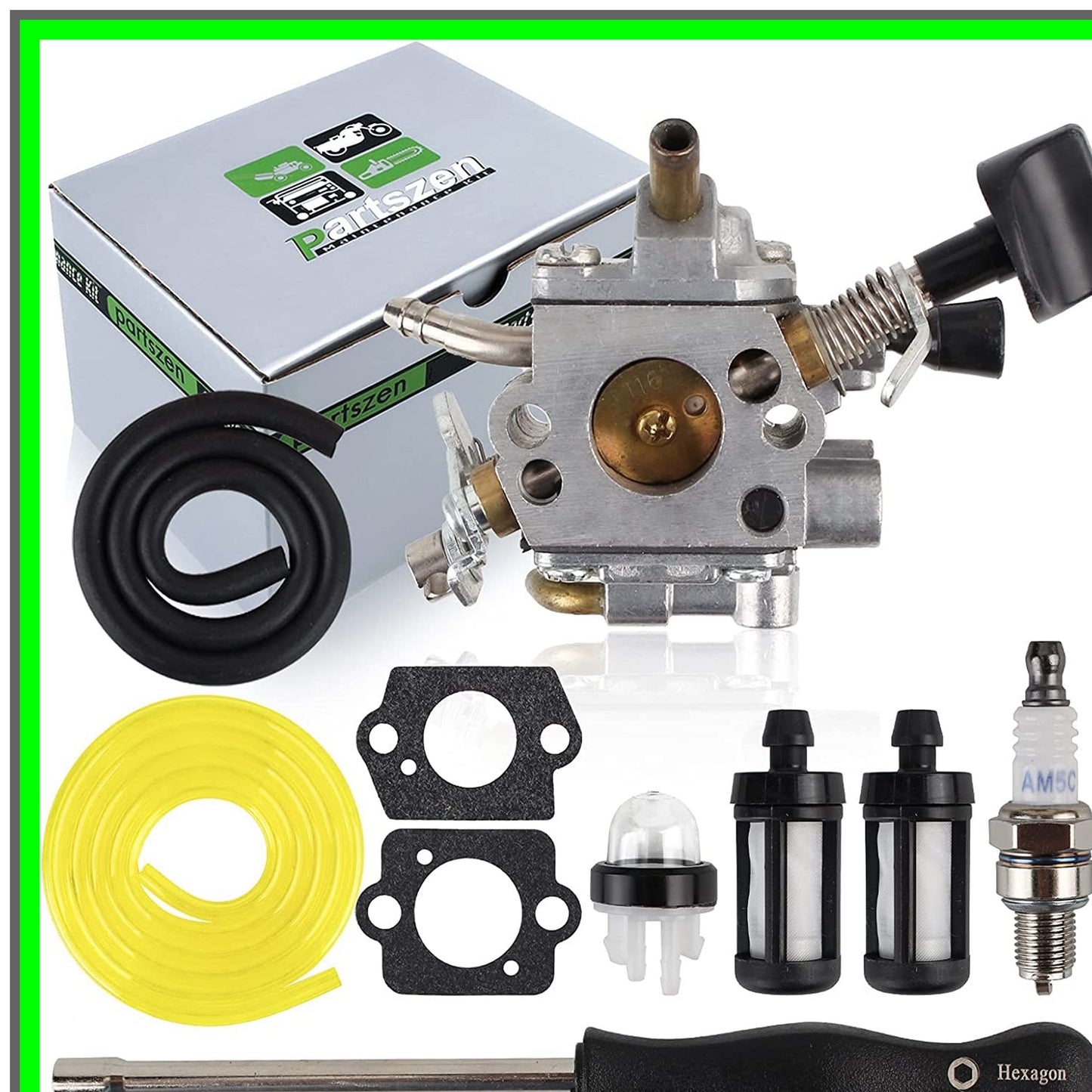 STIHL BR800 Carburetor Kit with Spark Plug Primer Bulb and Fuel Filter