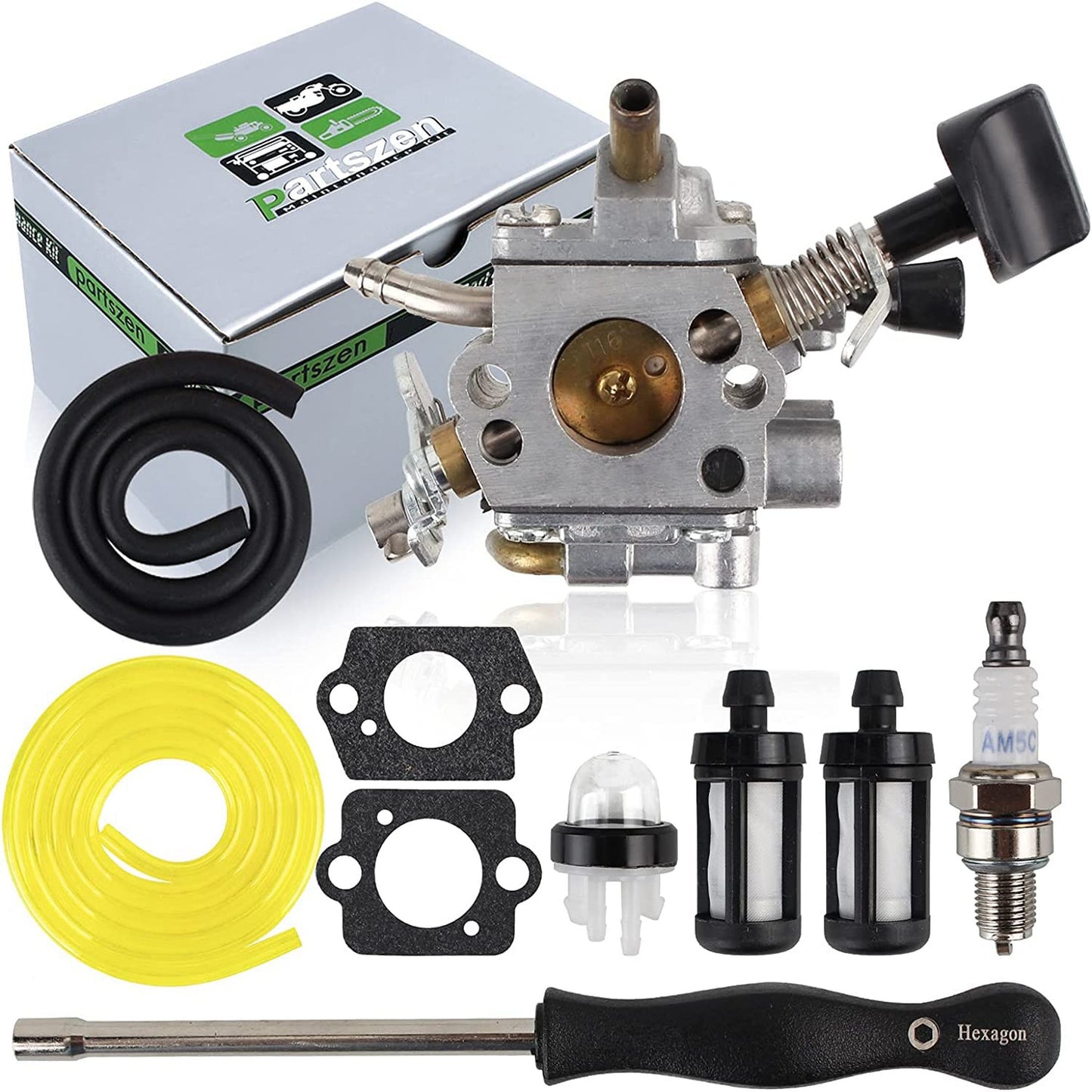 STIHL BR800 Carburetor Kit with Spark Plug Primer Bulb and Fuel Filter