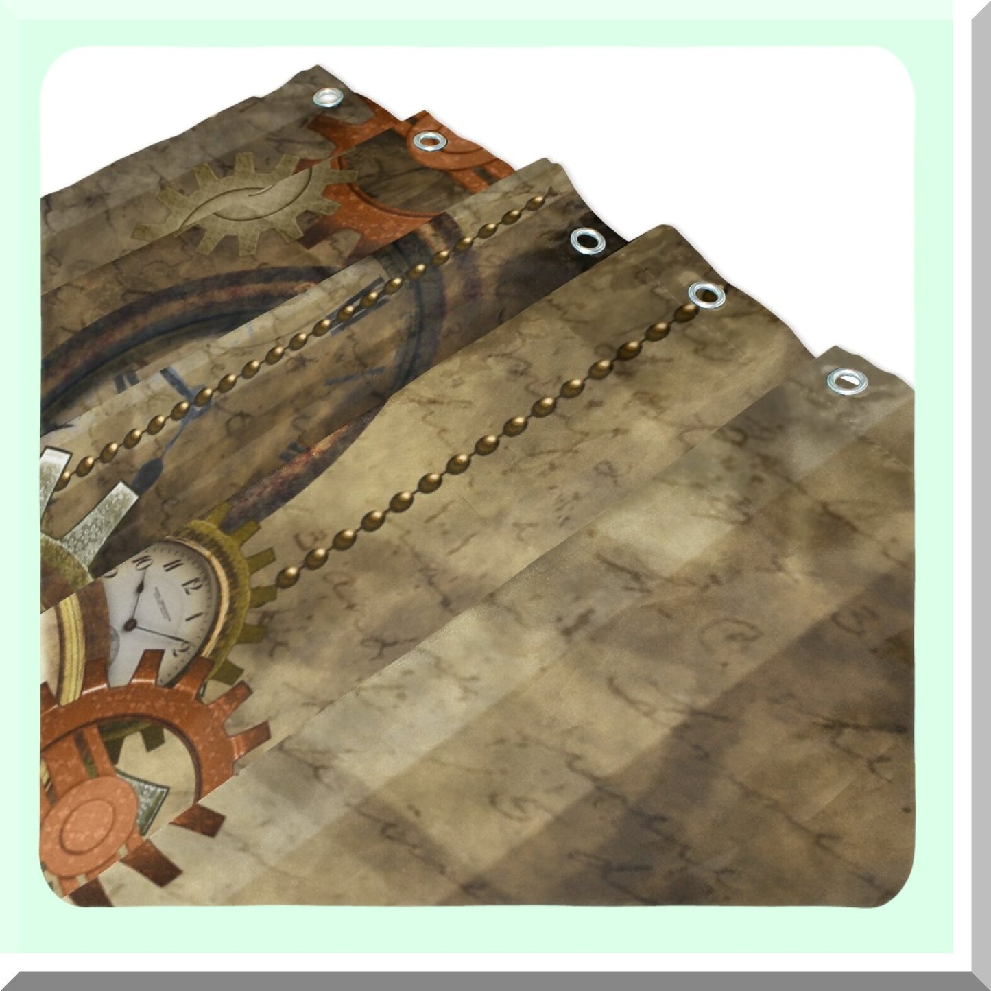 Retro Gears Shower Curtain 66x72 inch with 12 Hooks