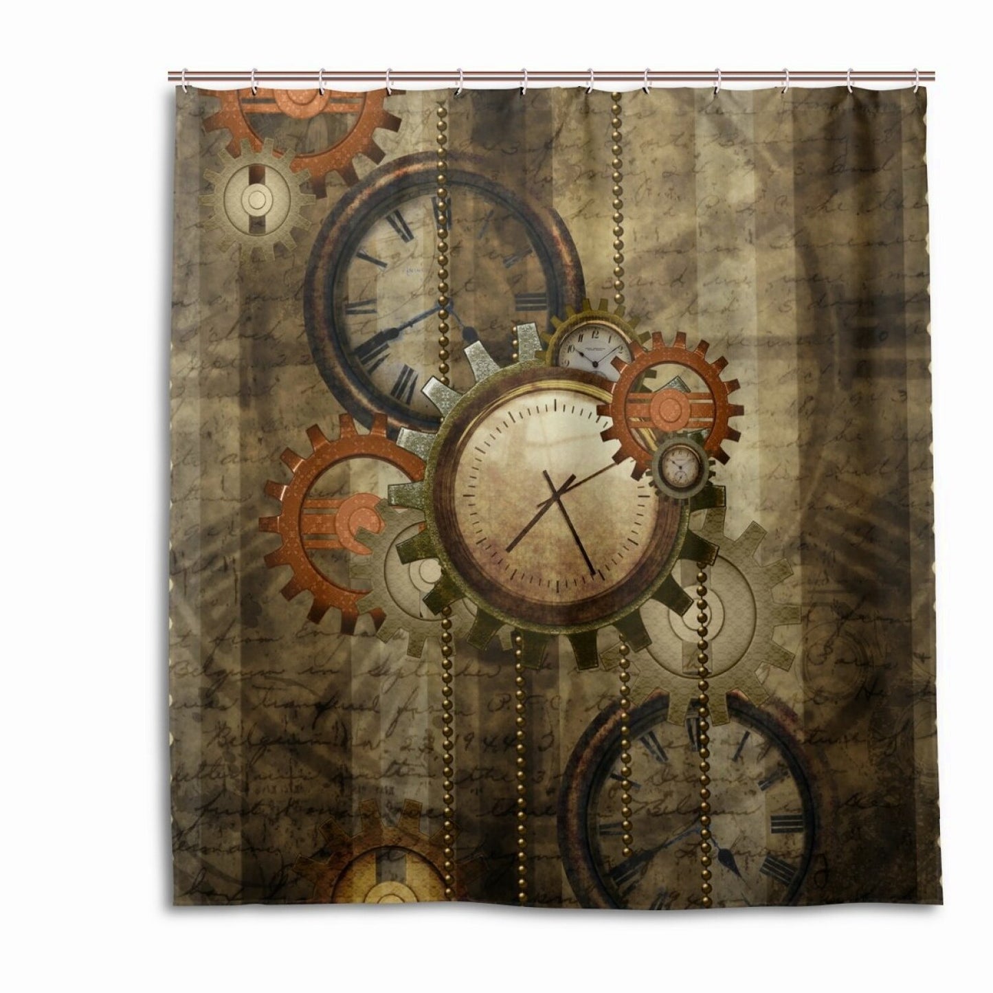 Retro Gears Shower Curtain 66x72 inch with 12 Hooks