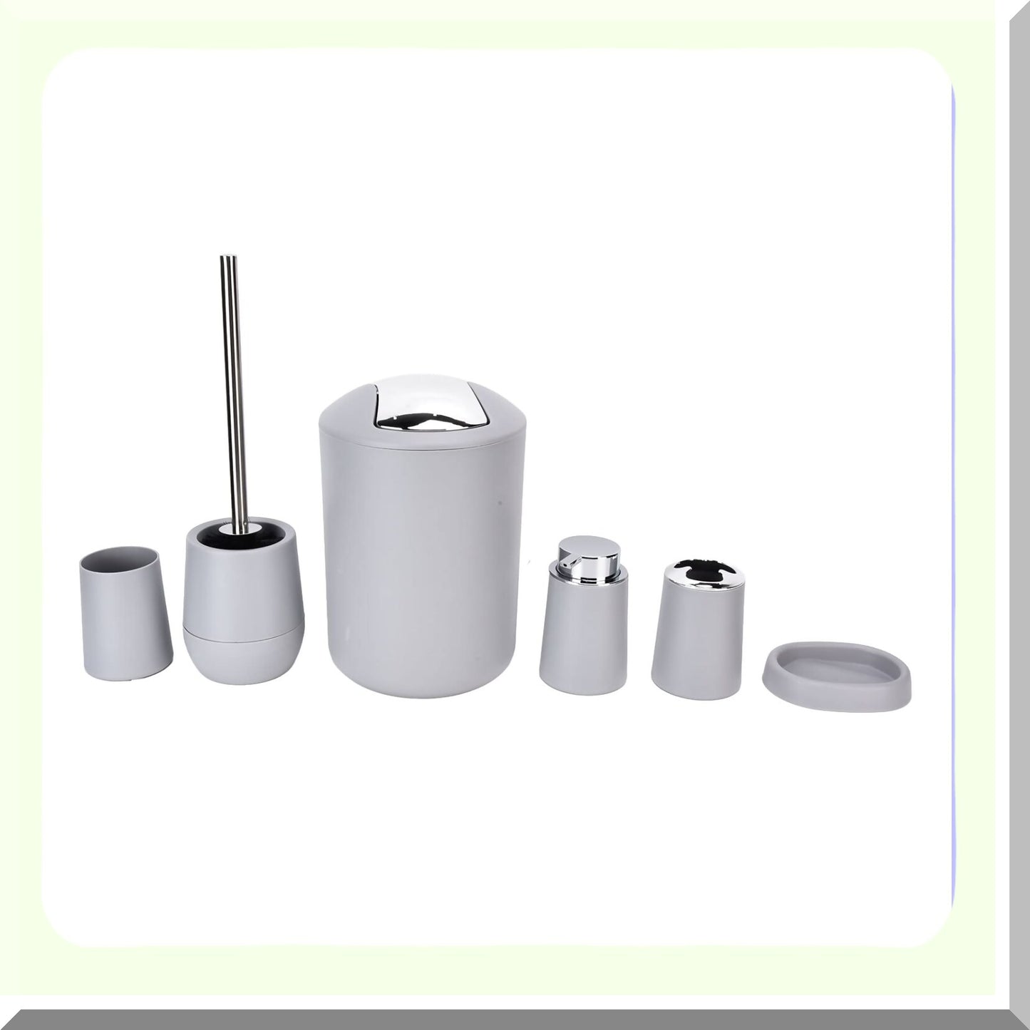 6-Piece Bathroom Accessories Set Grey
