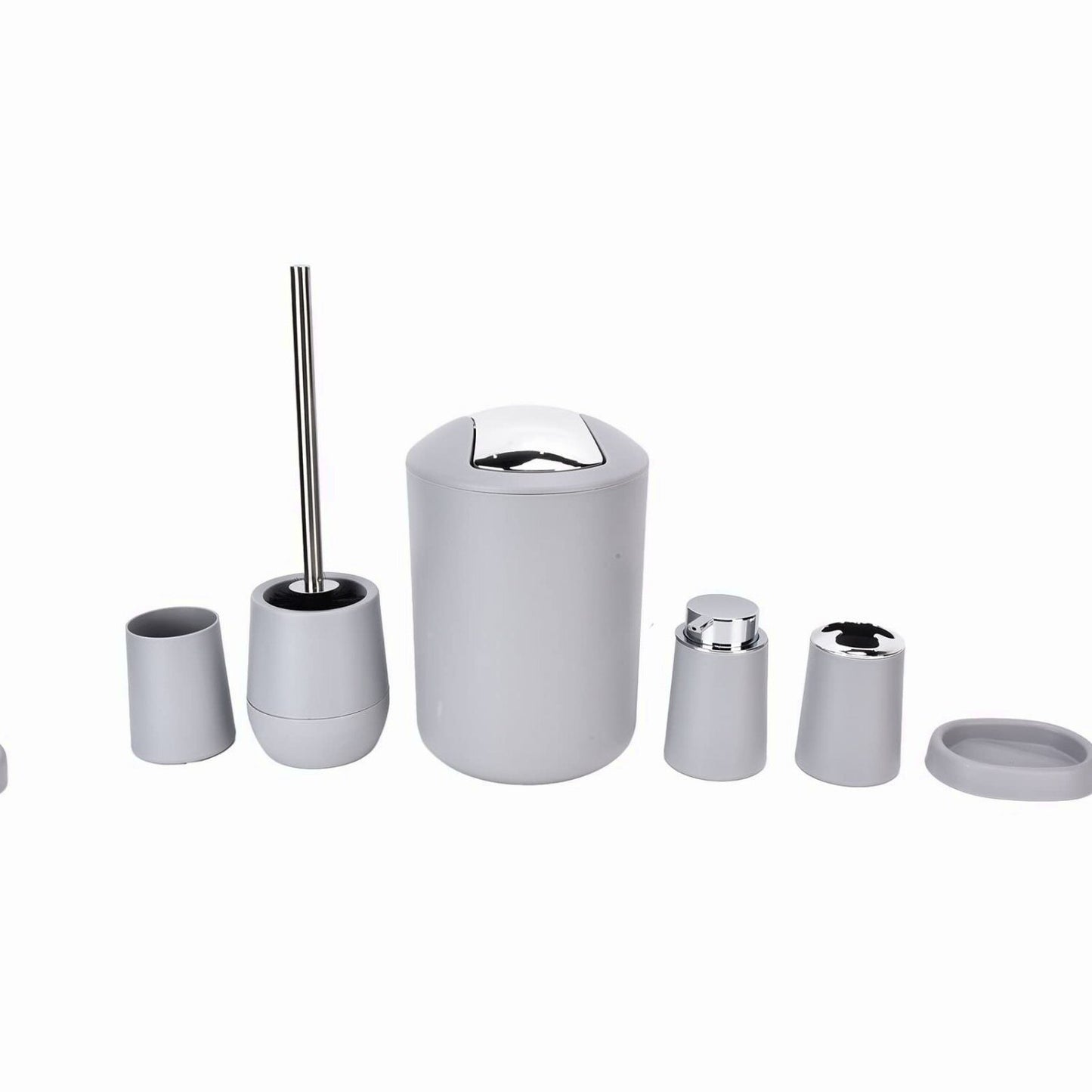 6-Piece Bathroom Accessories Set Grey