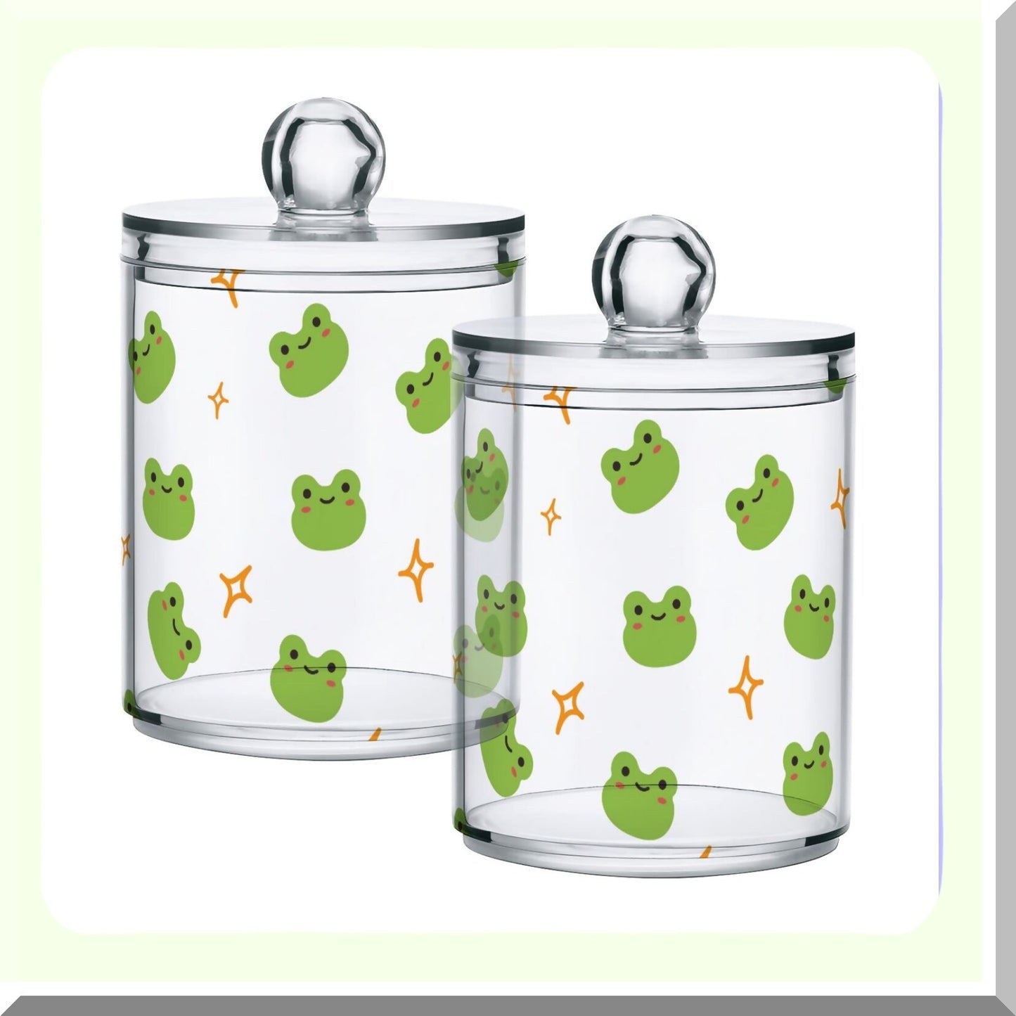 2 Pack Clear Plastic Apothecary Jars with Lids