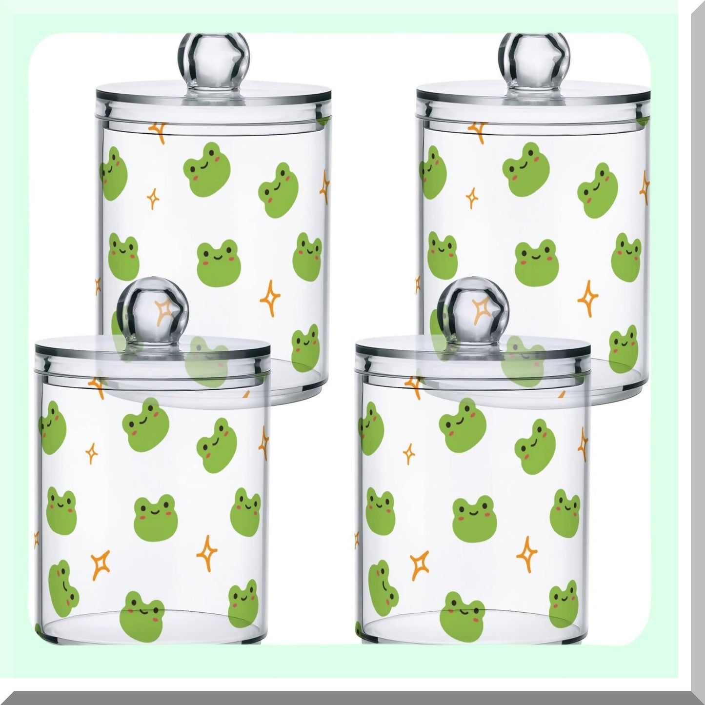 2 Pack Clear Plastic Apothecary Jars with Lids