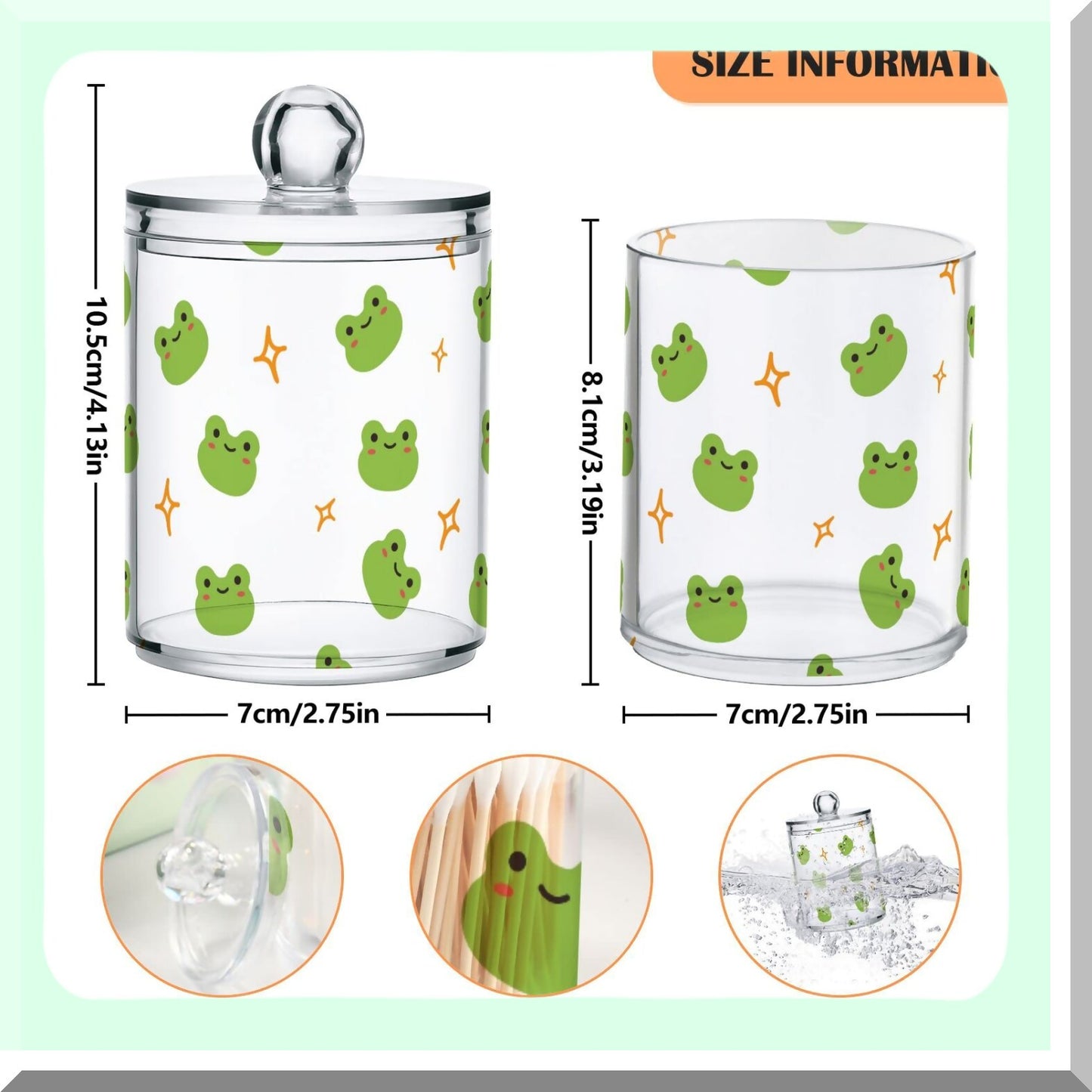 2 Pack Clear Plastic Apothecary Jars with Lids
