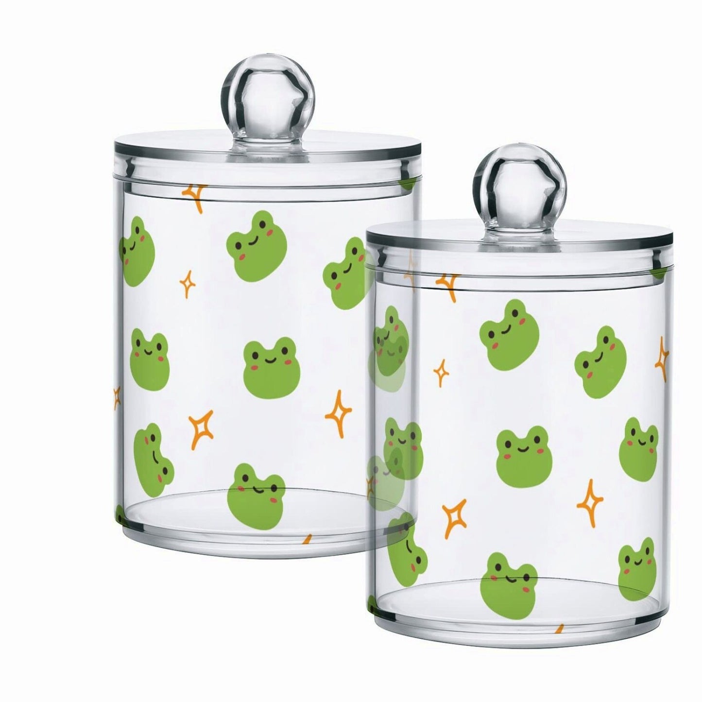 2 Pack Clear Plastic Apothecary Jars with Lids