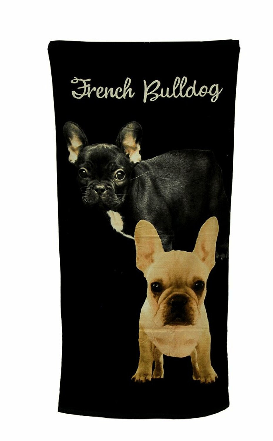 French Bulldogs Black Beach Towel 30x60 Inches