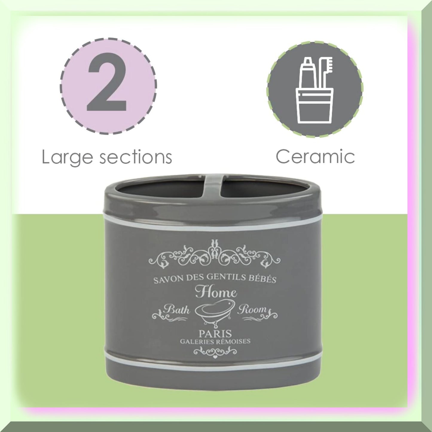 Paris 4-Piece Ceramic Bathroom Accessory Set Grey