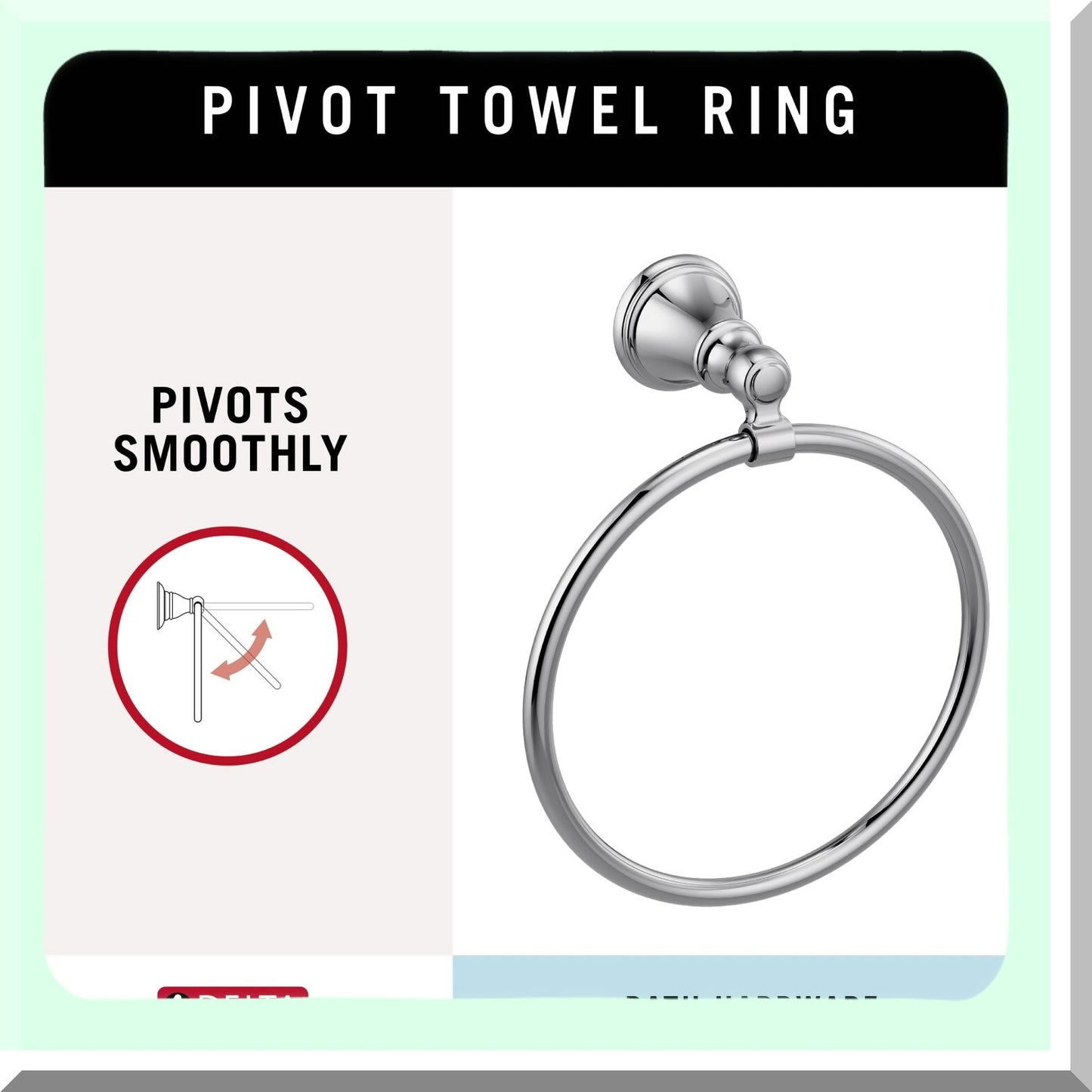 Woodhurst Round Chrome Wall Mount Towel Ring