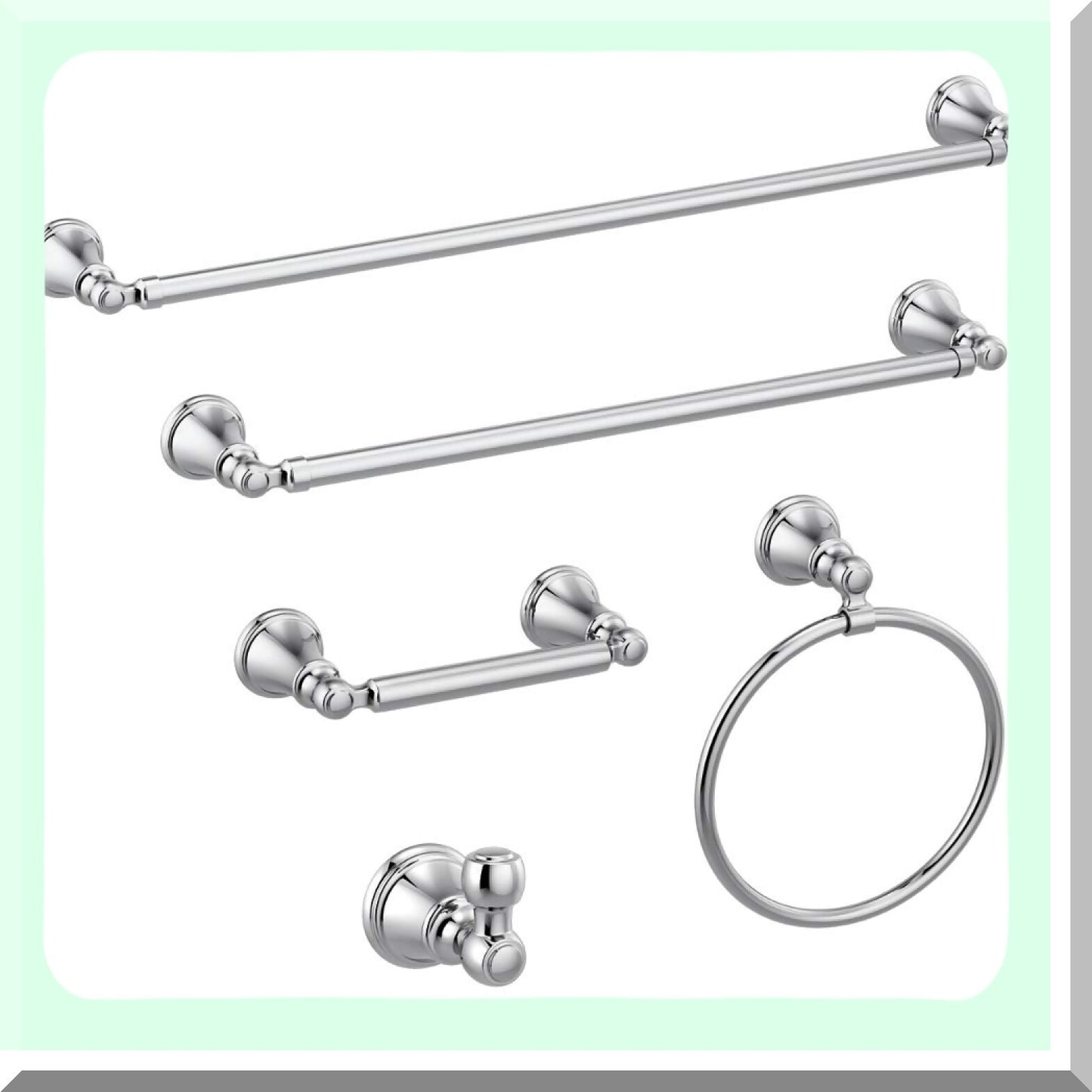 Woodhurst Round Chrome Wall Mount Towel Ring