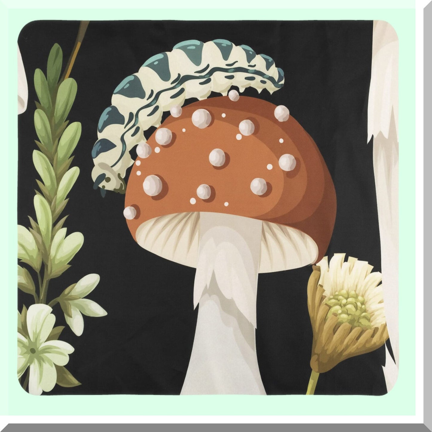 70s Mushroom Shower Curtain 72x72 Inches