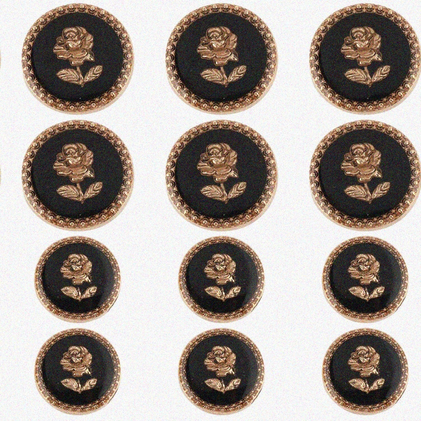 20Pcs Vintage Rose Enamel Suit Buttons 17mm 22mm