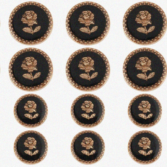 20Pcs Vintage Rose Enamel Suit Buttons 17mm 22mm