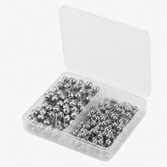 300Pcs Silver Round Head Pins for Sewing