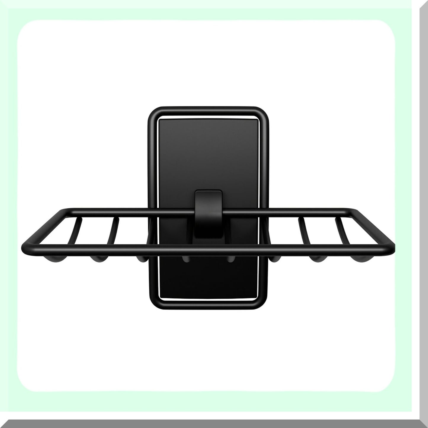 Matte Black Water-Resistant Soap Dish with Strips