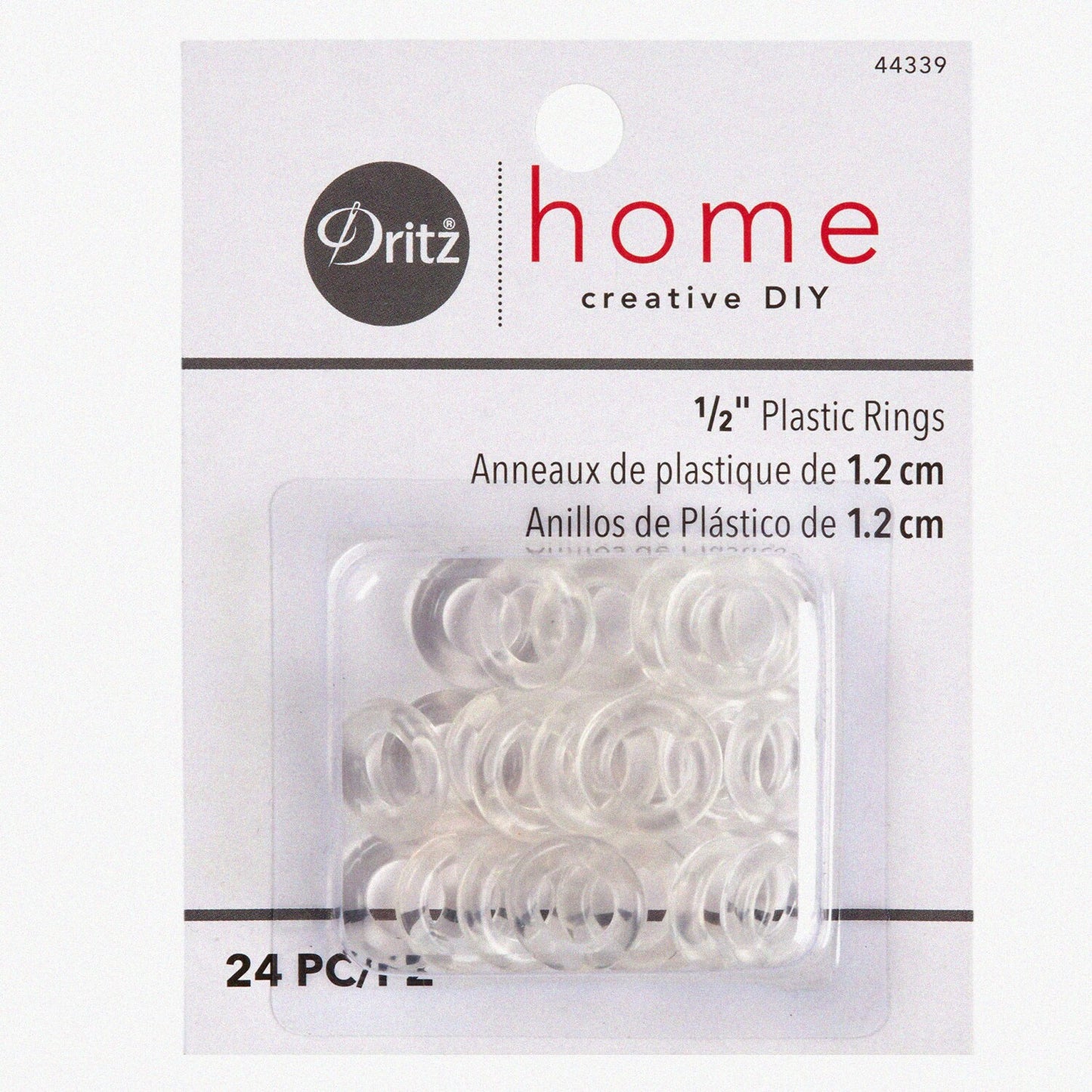 Home 1/2" Plastic Rings 24 Pack Clear