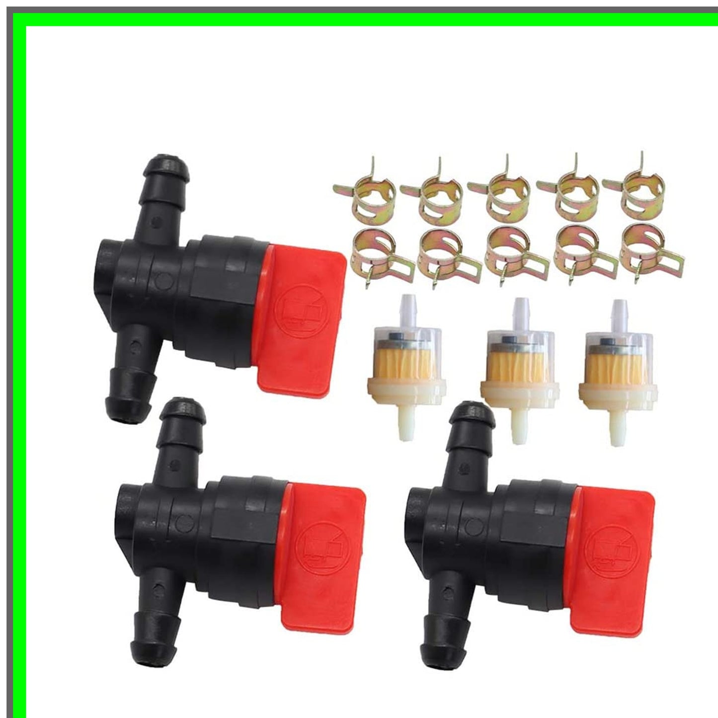 1/4" Inline Fuel Gas Shut Off Valve Clamps for Lawn Mower and Tractor Compatibility