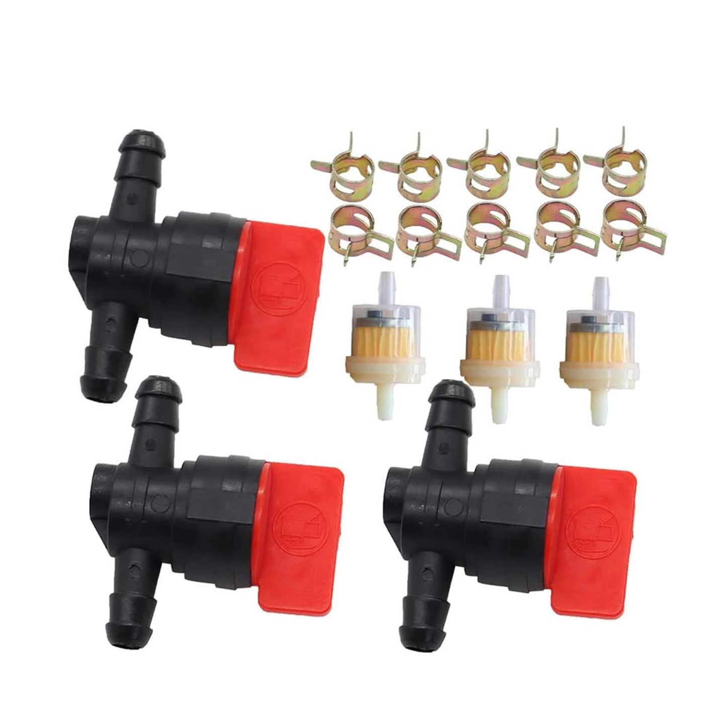 1/4" Inline Fuel Gas Shut Off Valve Clamps for Lawn Mower and Tractor Compatibility