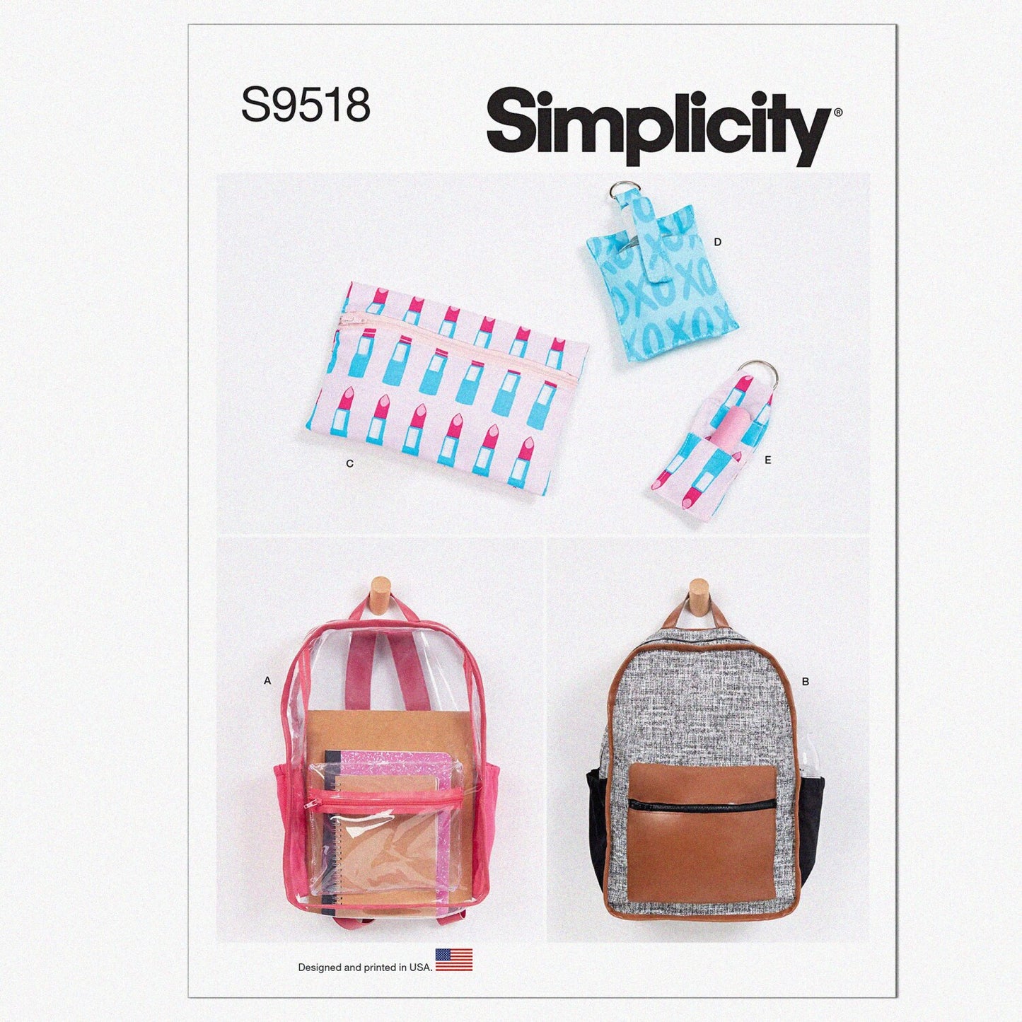 Sewing Pattern Kit for Backpack Cosmetic Case Keychain