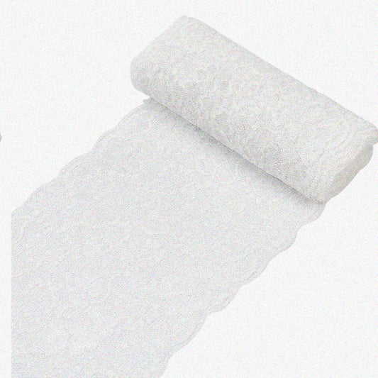 White Floral Embroidered Lace Trim 5 Yards