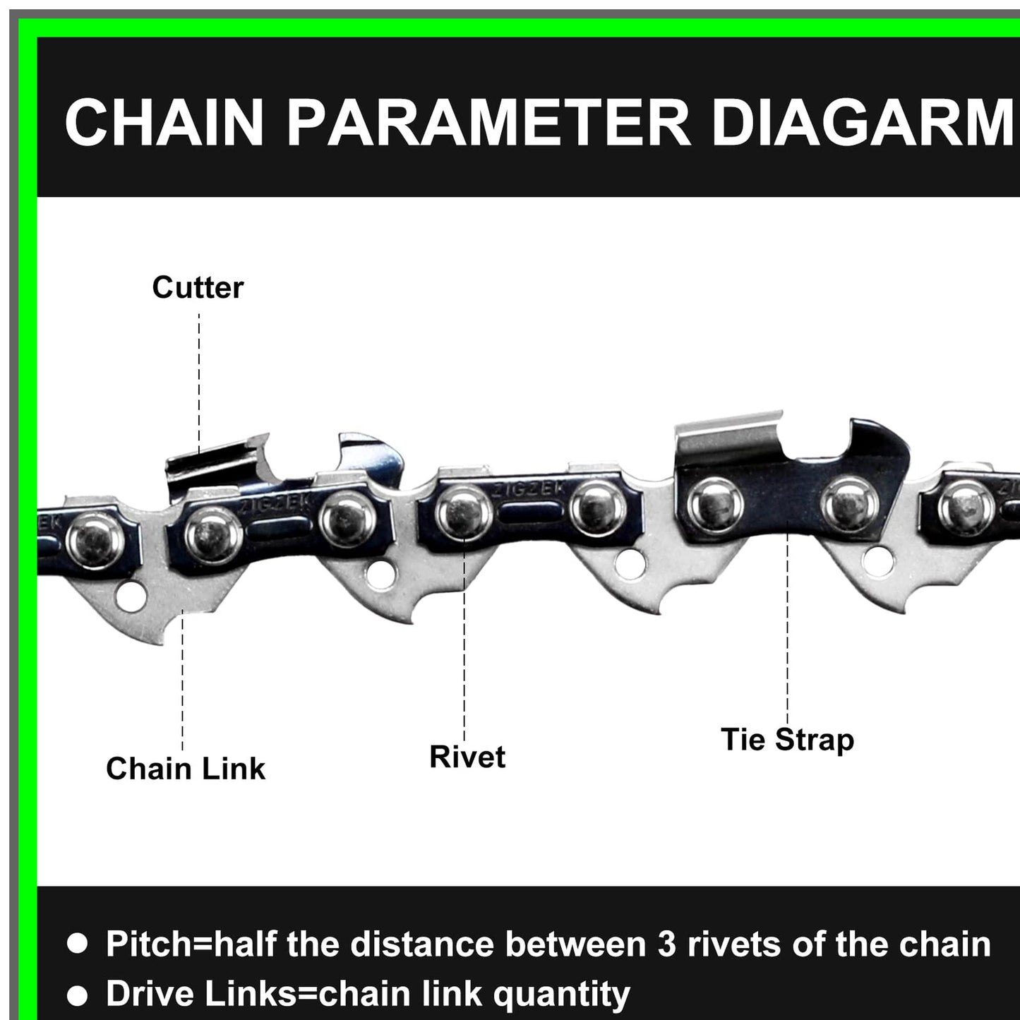 18 Inch Low Kickback Chainsaw Chain 3-Pack for Ryobi, Homelite, Poulan