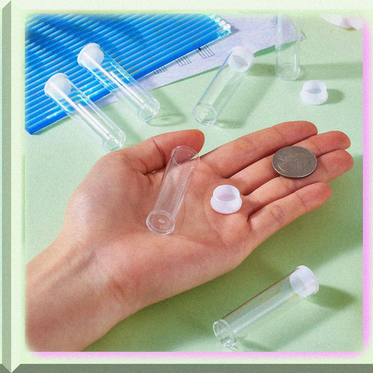 100Pcs Clear Plastic Storage Tubes 55mm