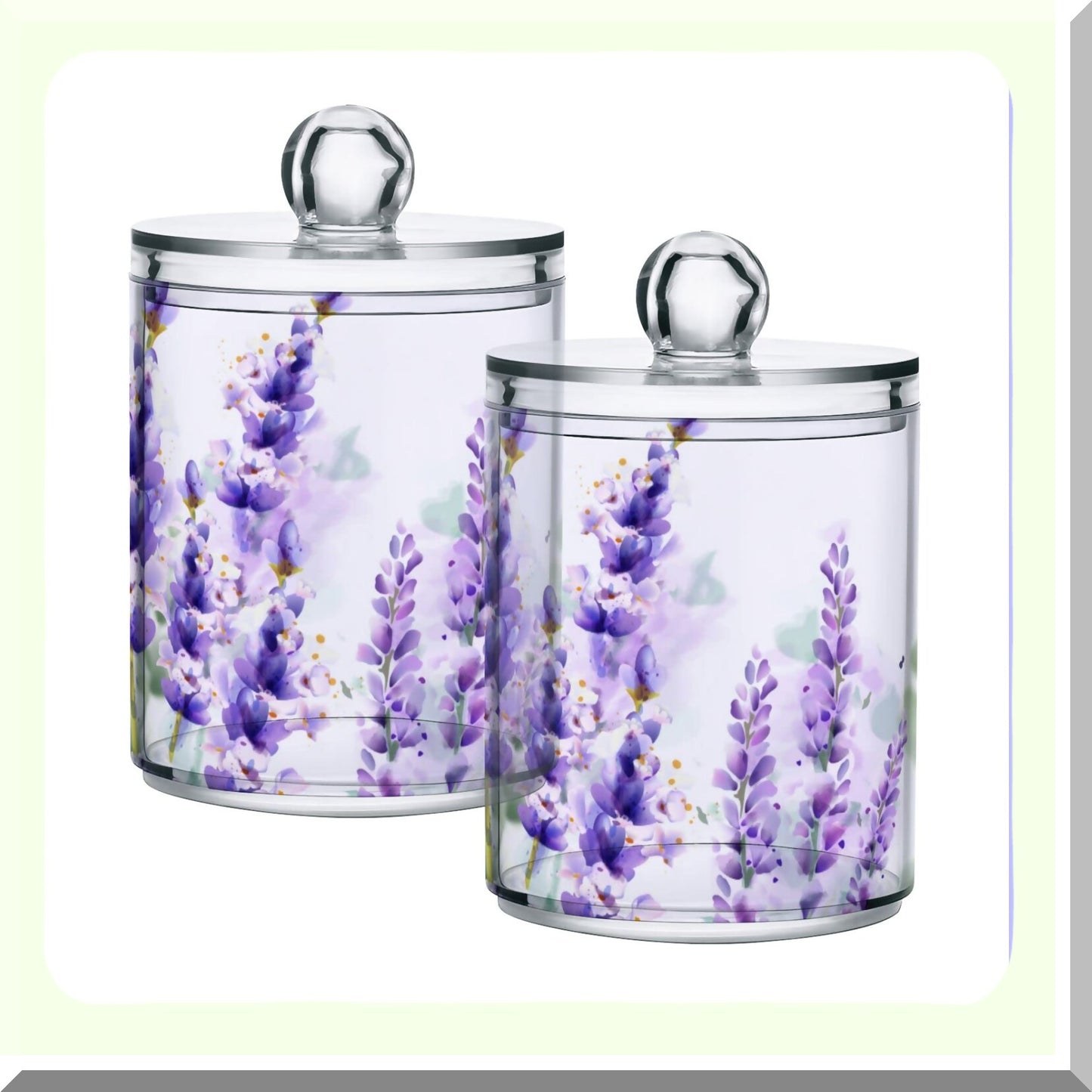 Purple Qtip Dispenser 4 Pack Clear Bathroom Storage Containers