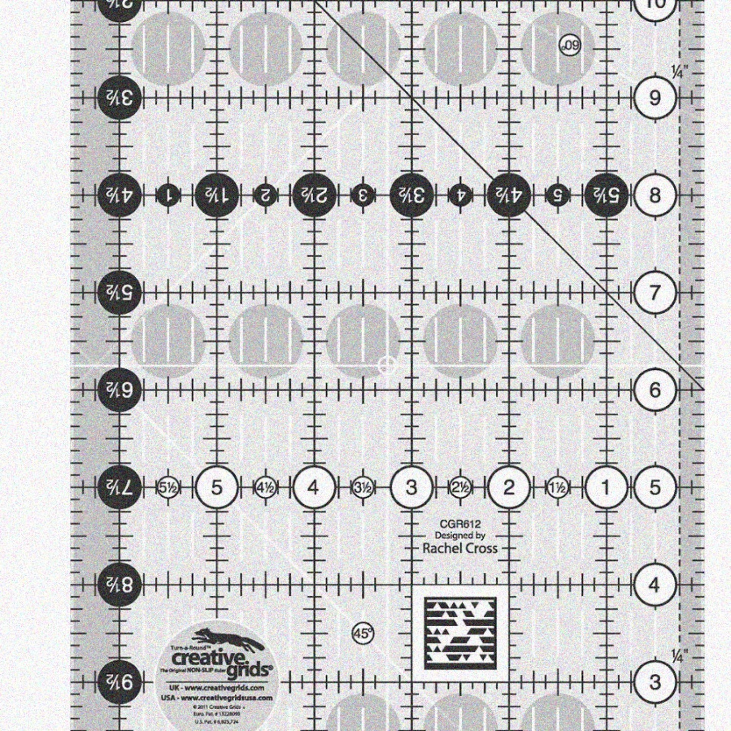 Quilt Ruler 6-1/2 x 12-1/2 inches