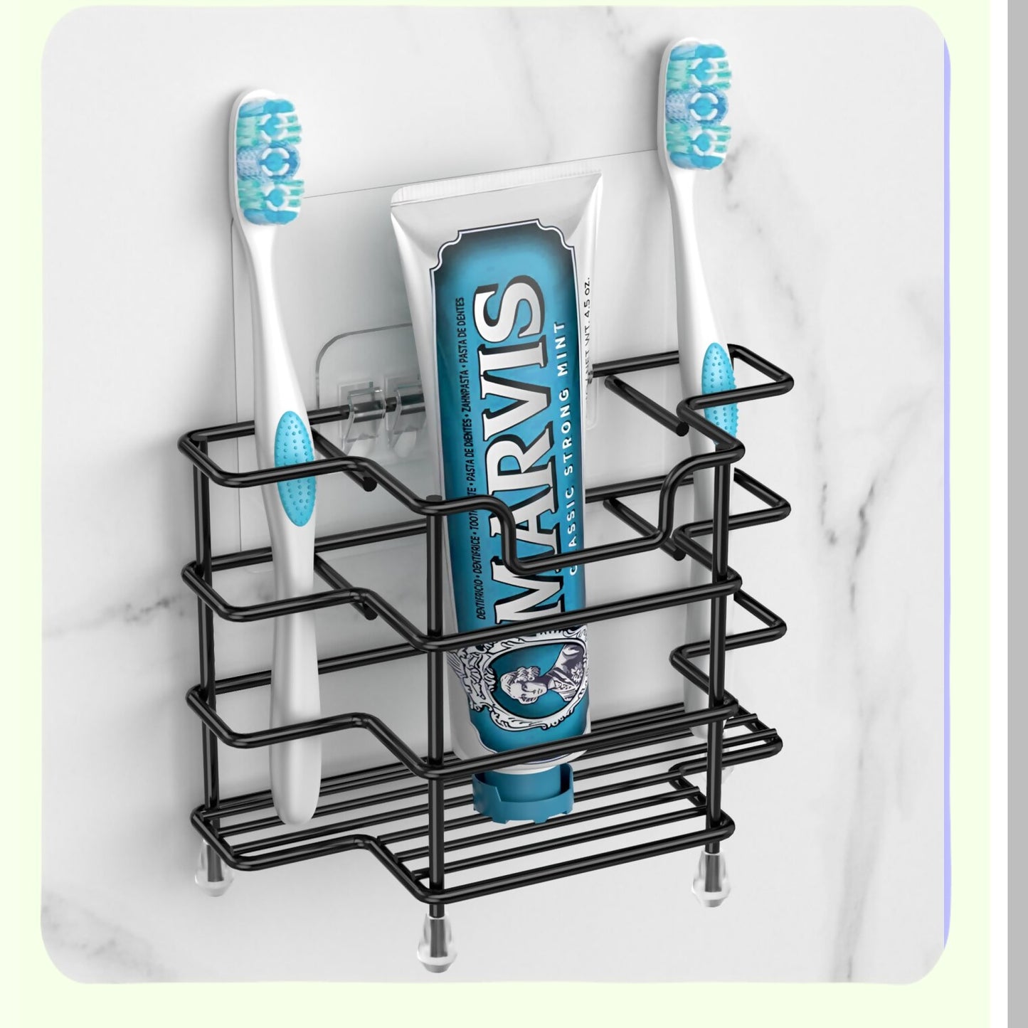 Small Wall-Mounted Toothbrush Holder with 3 Slots