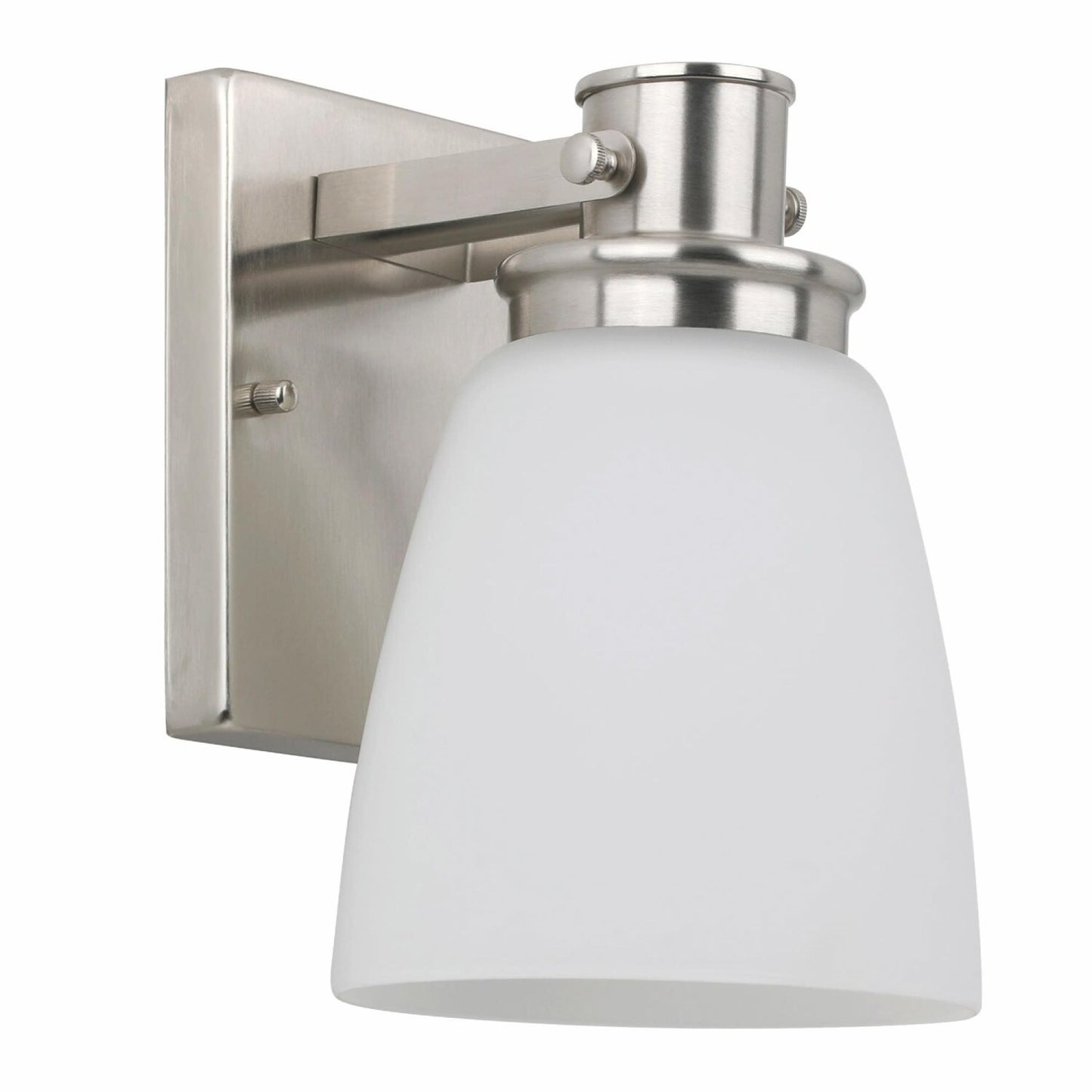 Atkinson Wall Light Sconce Nickel Frosted Glass