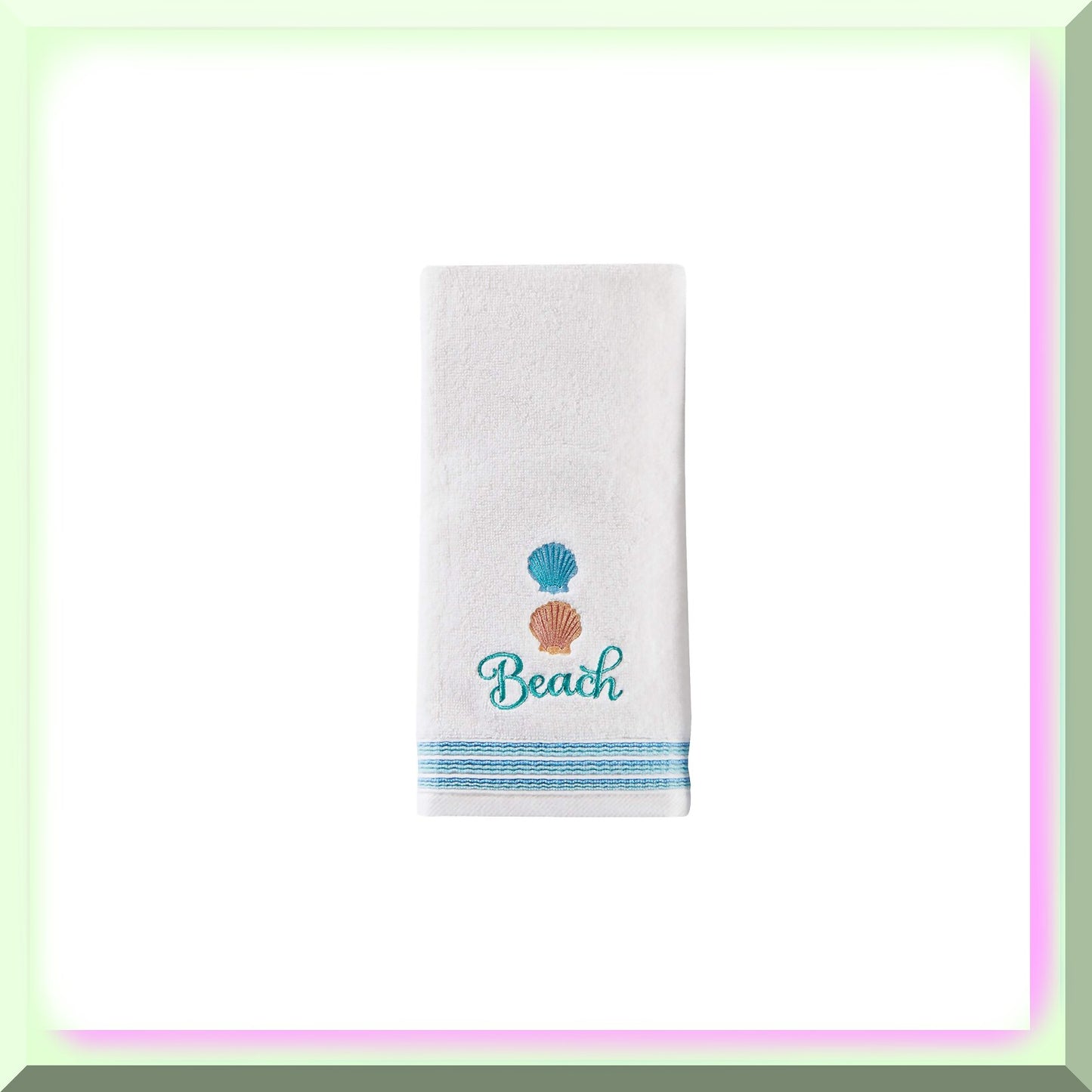 2-Piece White Cotton Hand Towel Set