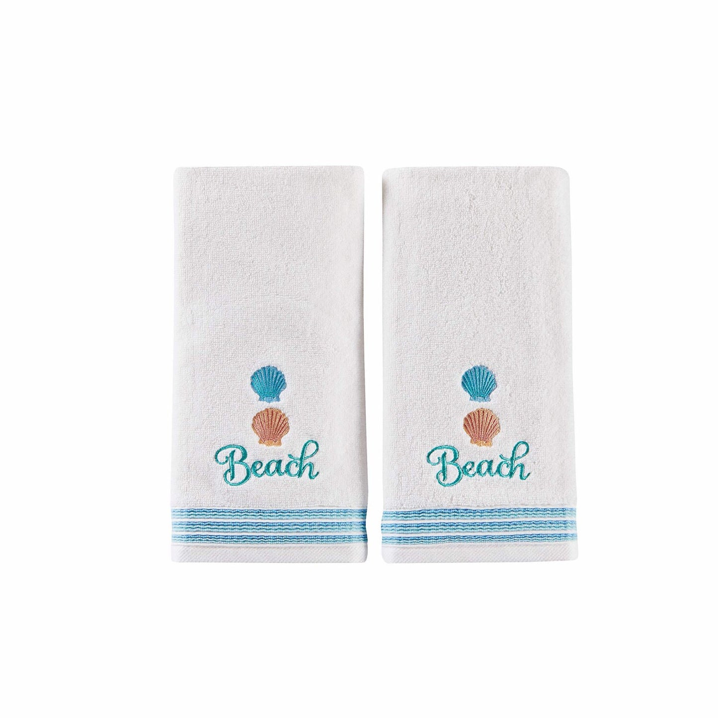 2-Piece White Cotton Hand Towel Set