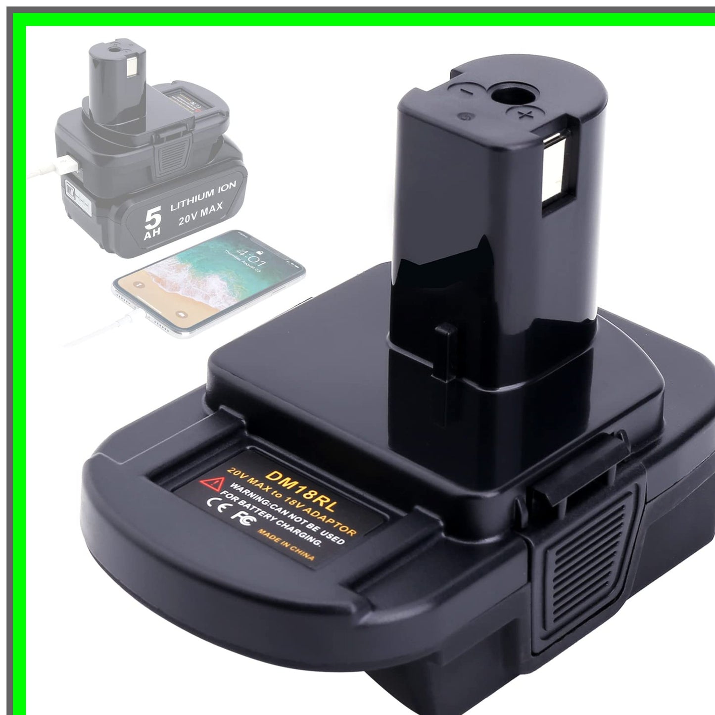 Versatile 20V Battery Adapter for Milwaukee M18 to Ryobi ONE+ Tools