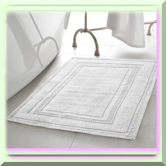 Stonewash Cotton Bath Rug 17" x 24" Gray Blue
