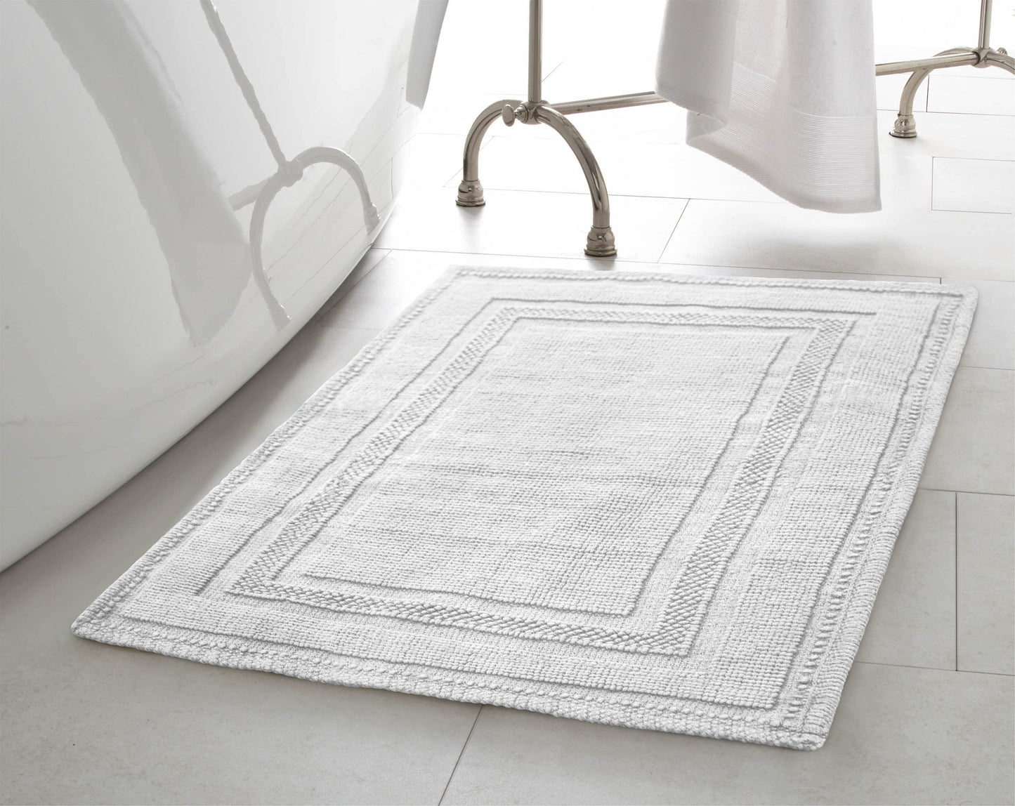 Stonewash Cotton Bath Rug 17" x 24" Gray Blue