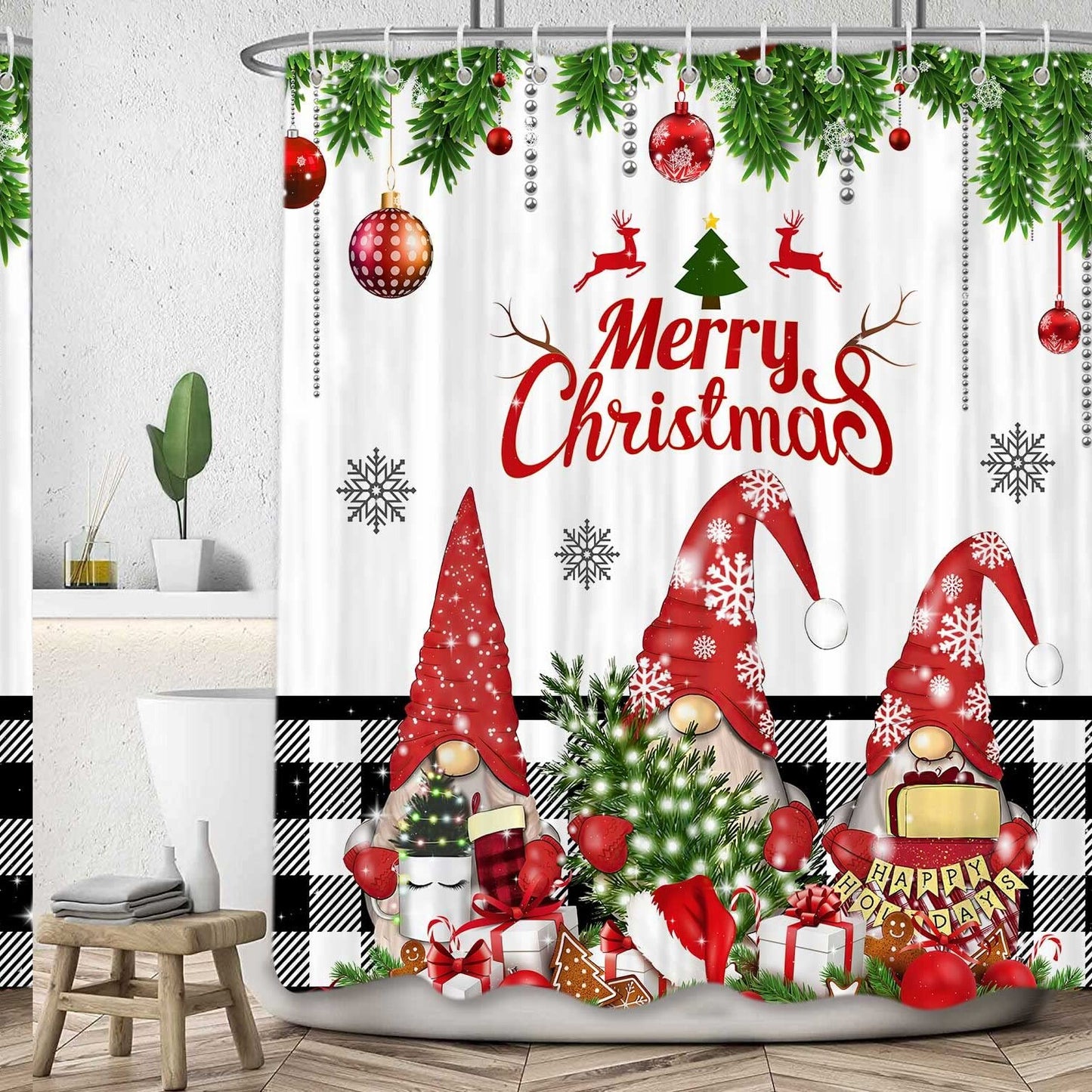 Gnomes Shower Curtain 72x72 inch