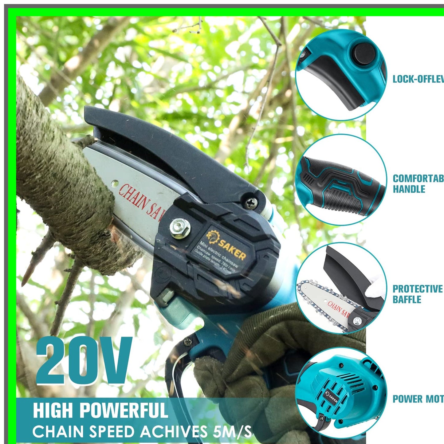 Compact Cordless Mini Chainsaw for Effortless Pruning and Garden Care