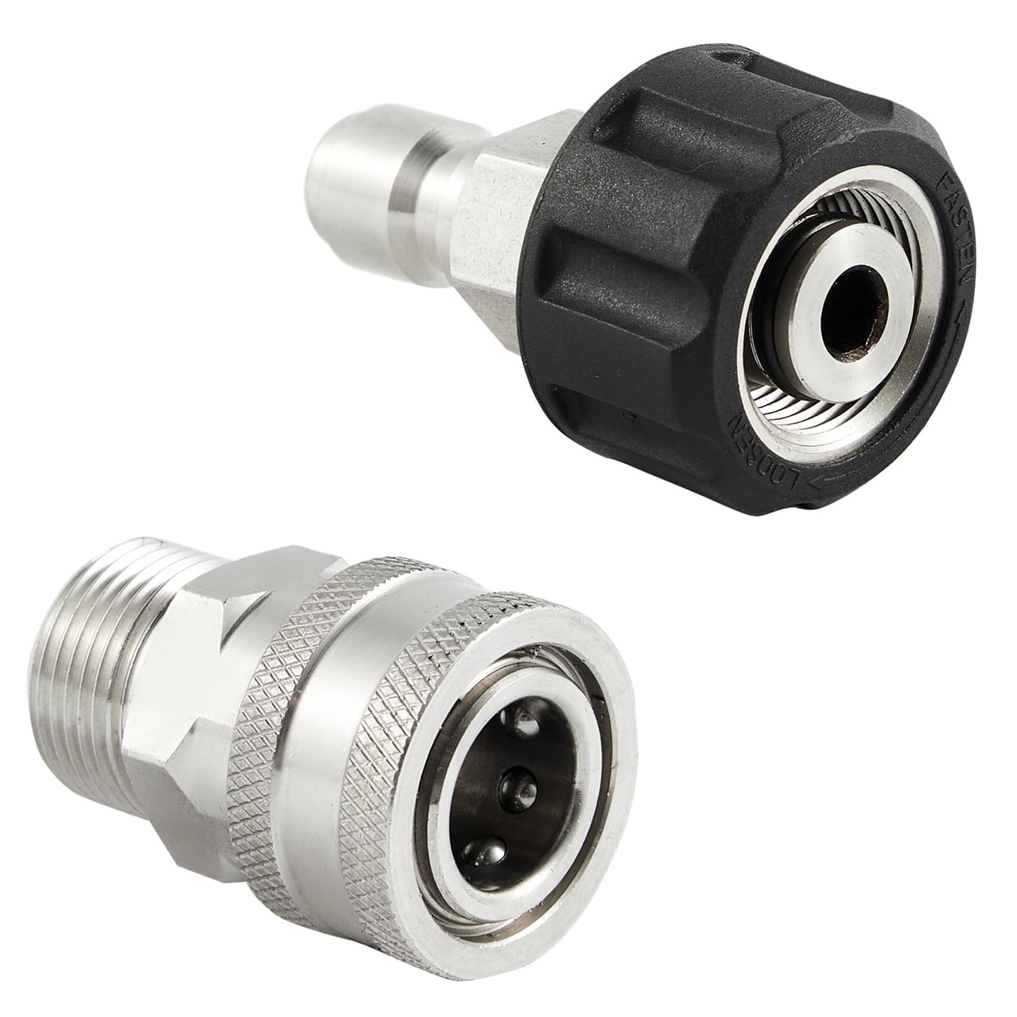 Stainless Steel Quick Connect Fittings for Pressure Washer Hose Adapter 2 Pack
