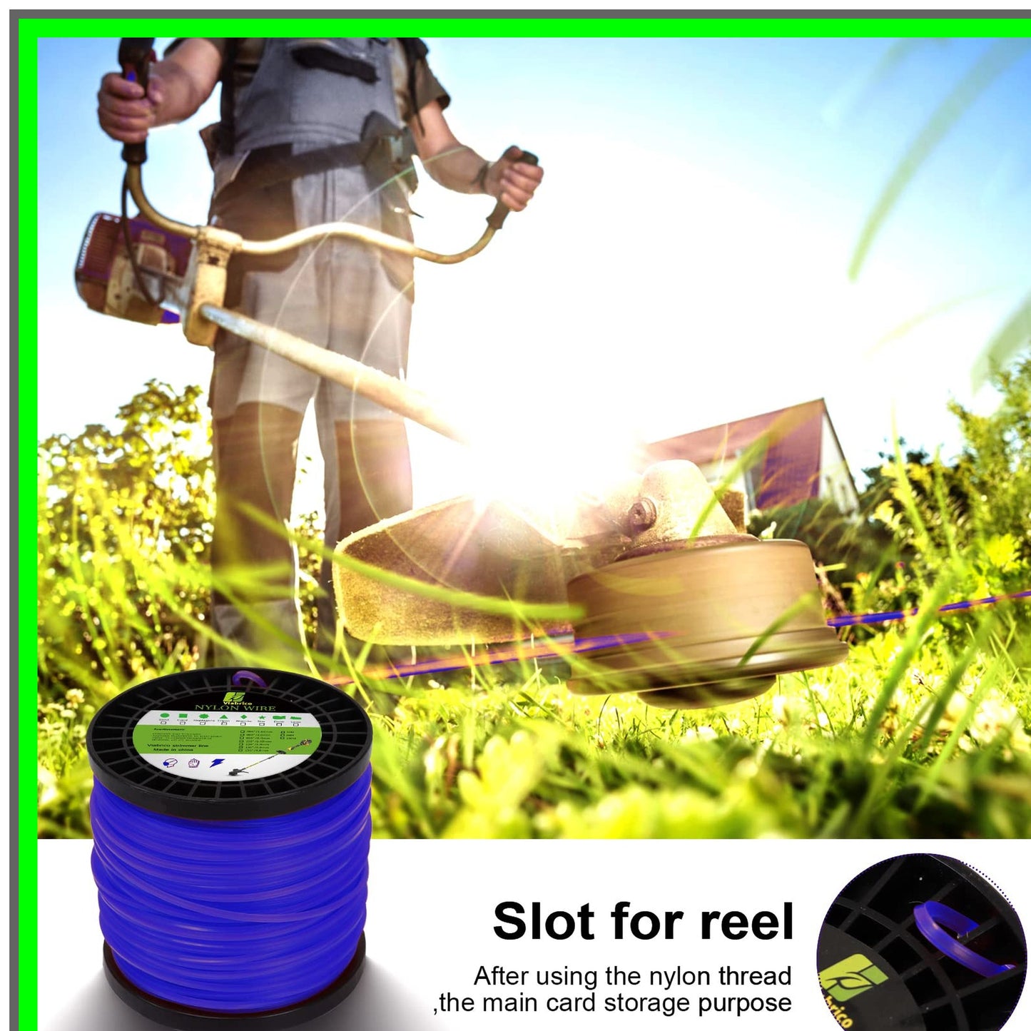 Heavy Duty Nylon Strimmer Line 0.065" 680ft for Electric Trimmers