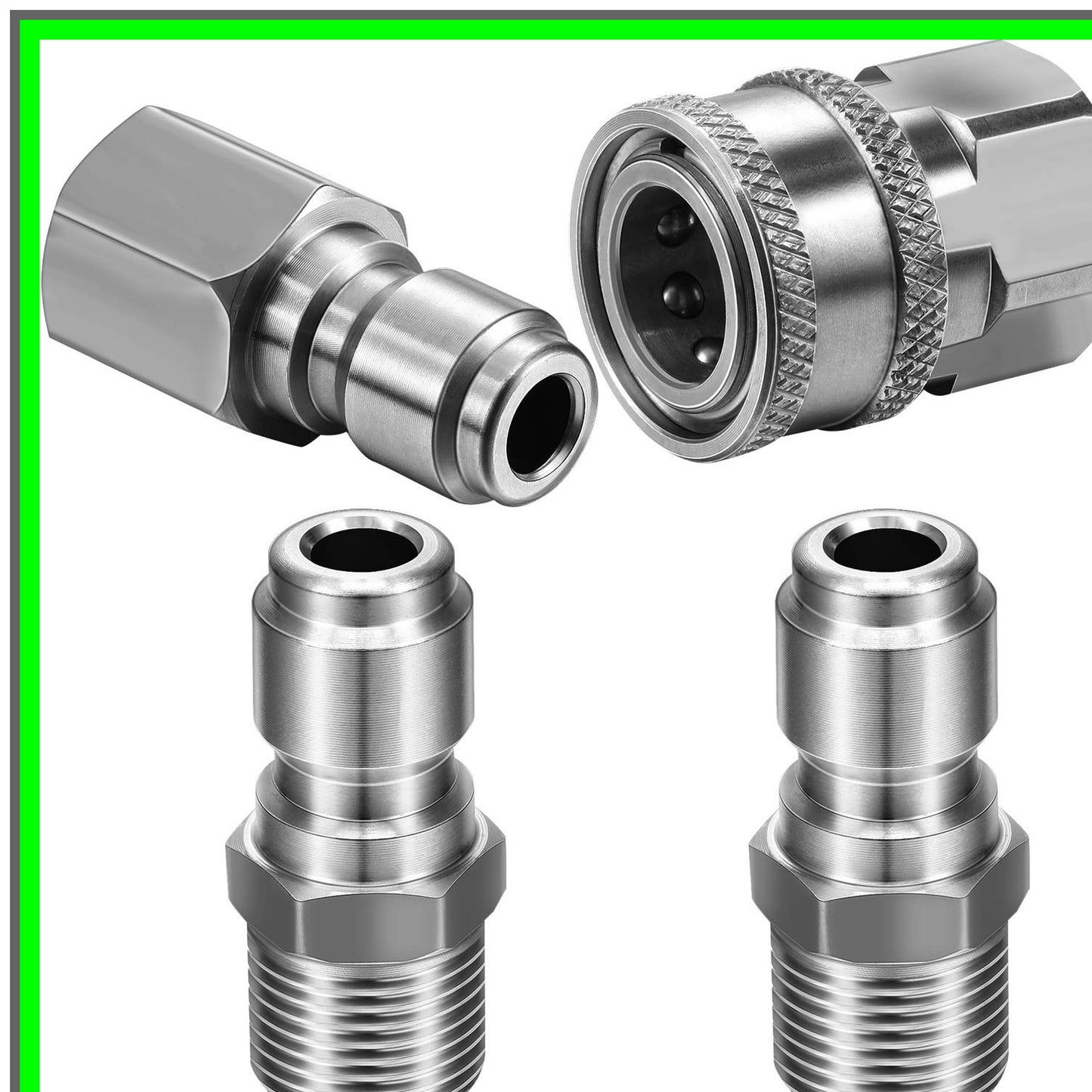 Stainless Steel Quick Connector Kit for Pressure Washer Adaptability
