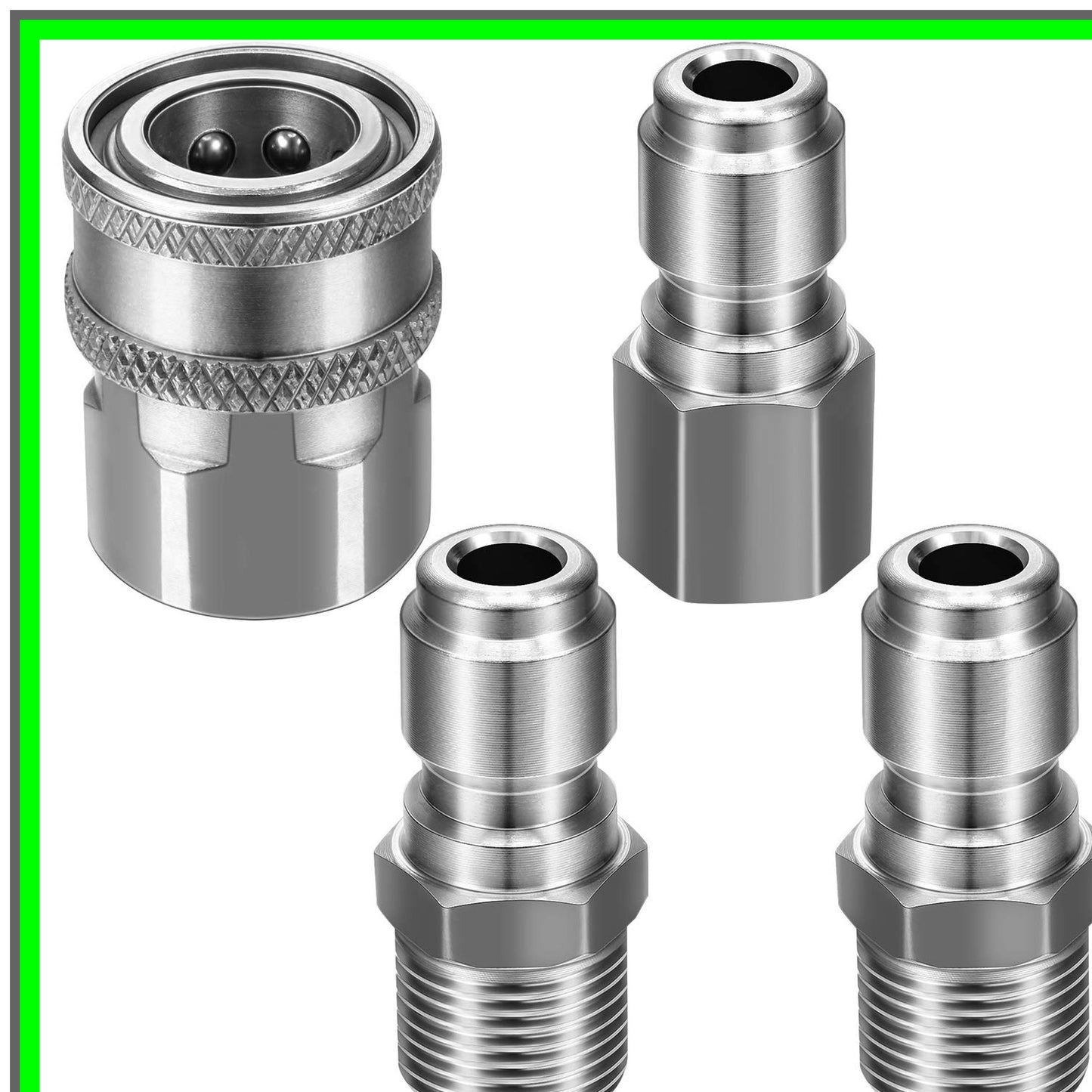 Stainless Steel Quick Connector Kit for Pressure Washer Adaptability