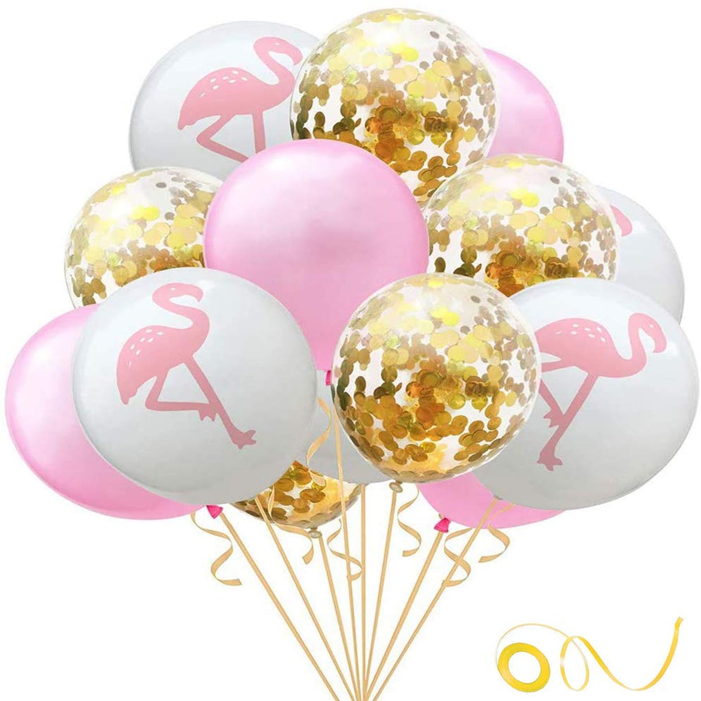 Hawaiian Flamingo and Confetti Balloons for Parties