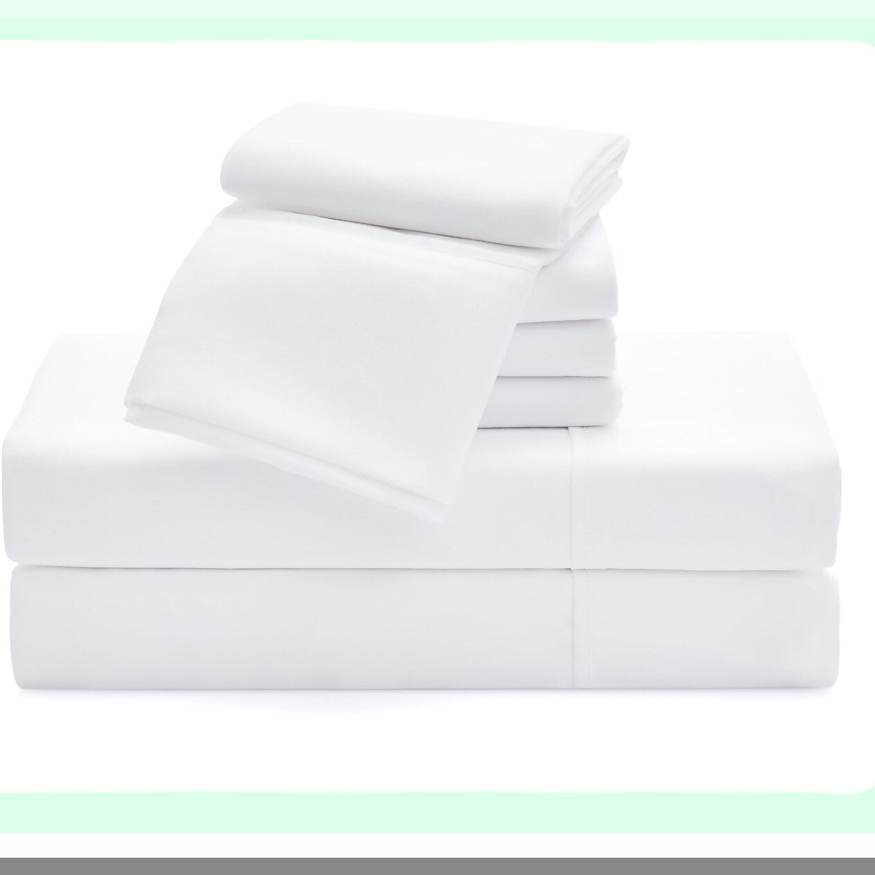 CoolSilk EcoCool Queen Bedding Set - Ultra-Soft Hotel Style Sheets & Pillowcases, Quick Dry, Anti-Wrinkle, Machine Washable - White Queen Size