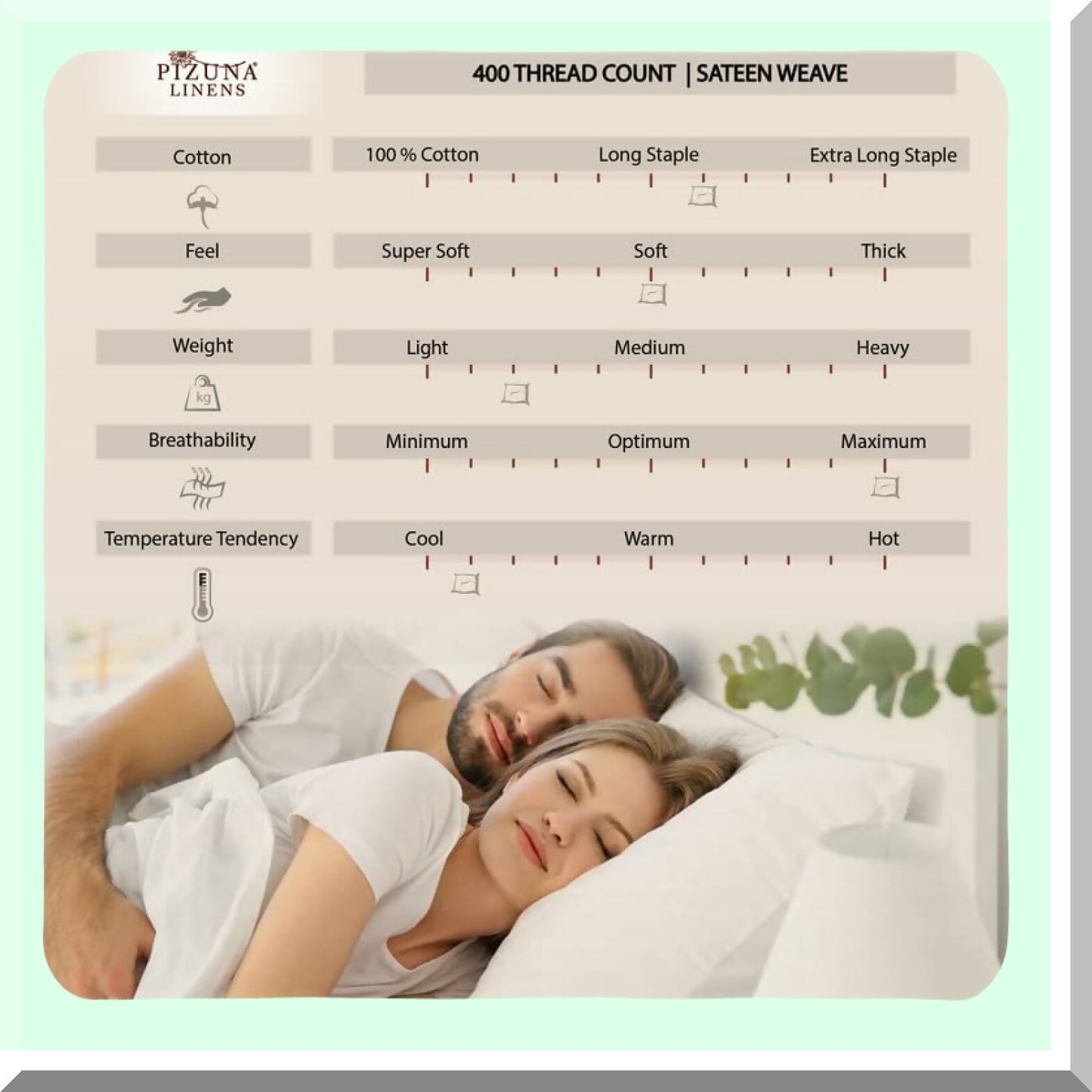 SmartPlaid Cotton Queen Fitted Sheet - 400 Thread Count Sateen - Long Staple - 15 Inch Deep Pocket - Printed Cotton - Grey Queen Size - 1 Pc