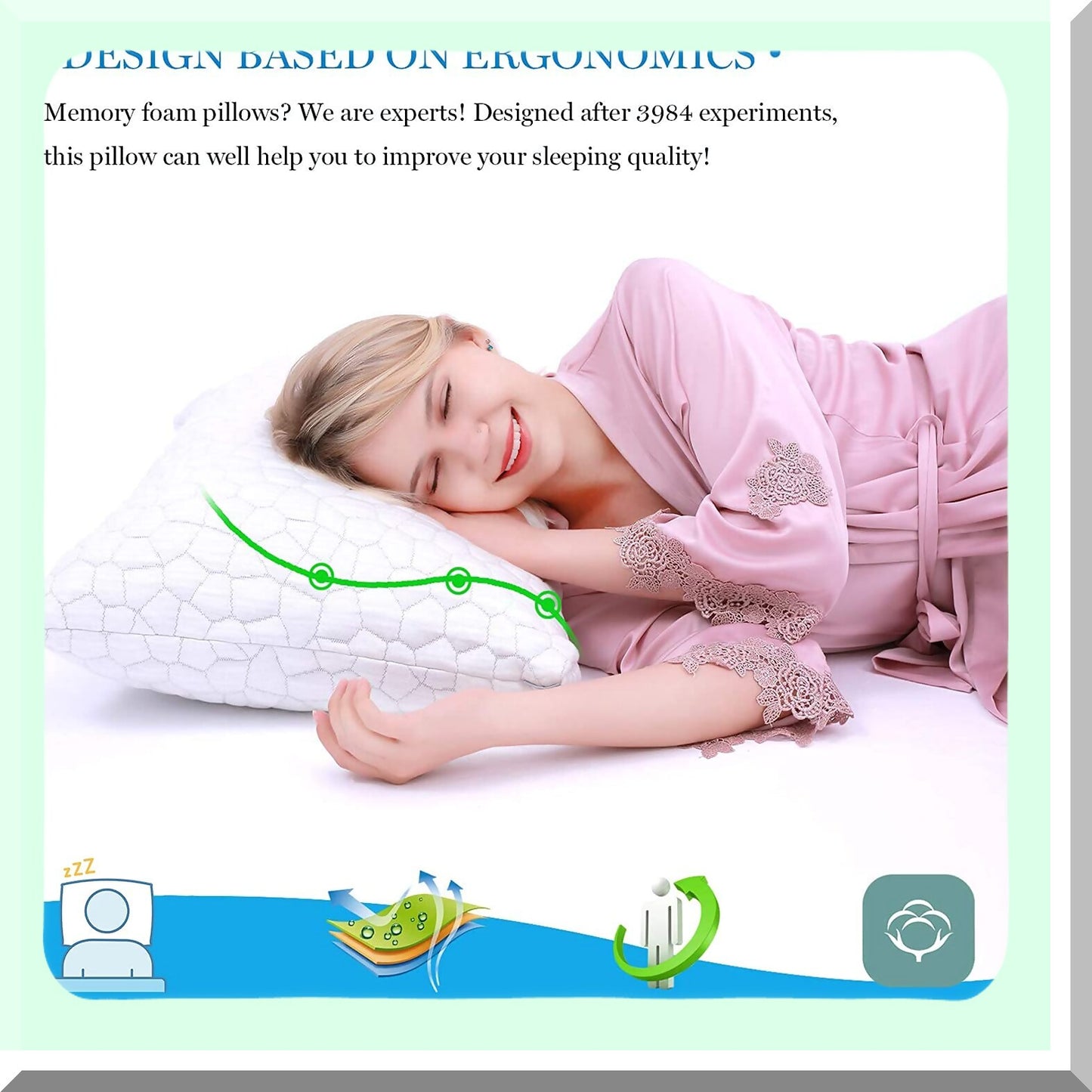 CoolBamboo Gel Memory Foam Pillow Set - Adjustable Cooling Bed Pillows for Side, Back, Stomach Sleepers - Luxury Queen Size 2 Pack with Washable Cover