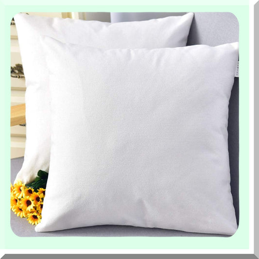 Linen Cloth Pillow Cover Set - 18x18 Inch Decorative Cushion Case for Bench - White - 2 Pack - Home Decor Accent - Sofa Throw Pillow Cover