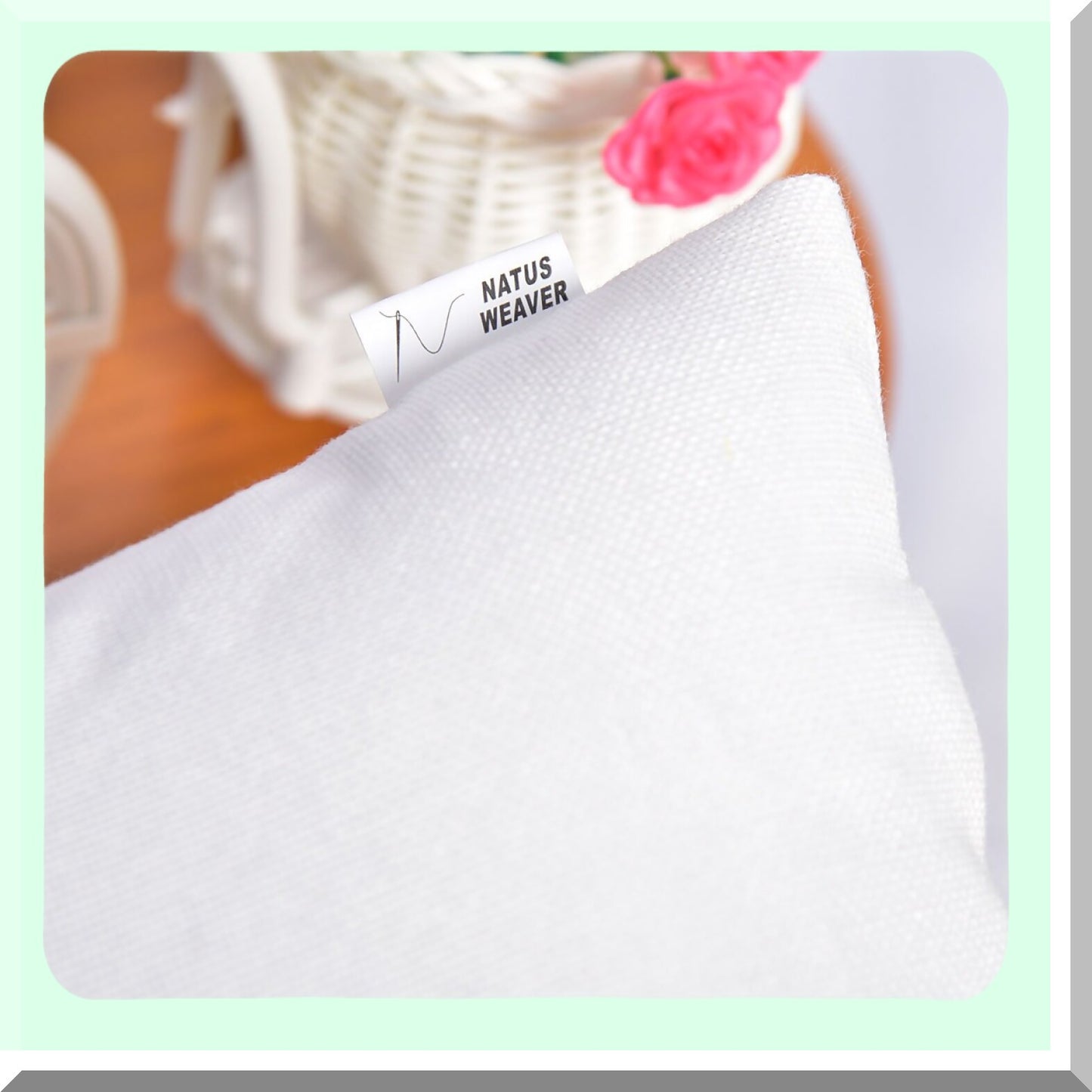 Linen Cloth Pillow Cover Set - 18x18 Inch Decorative Cushion Case for Bench - White - 2 Pack - Home Decor Accent - Sofa Throw Pillow Cover